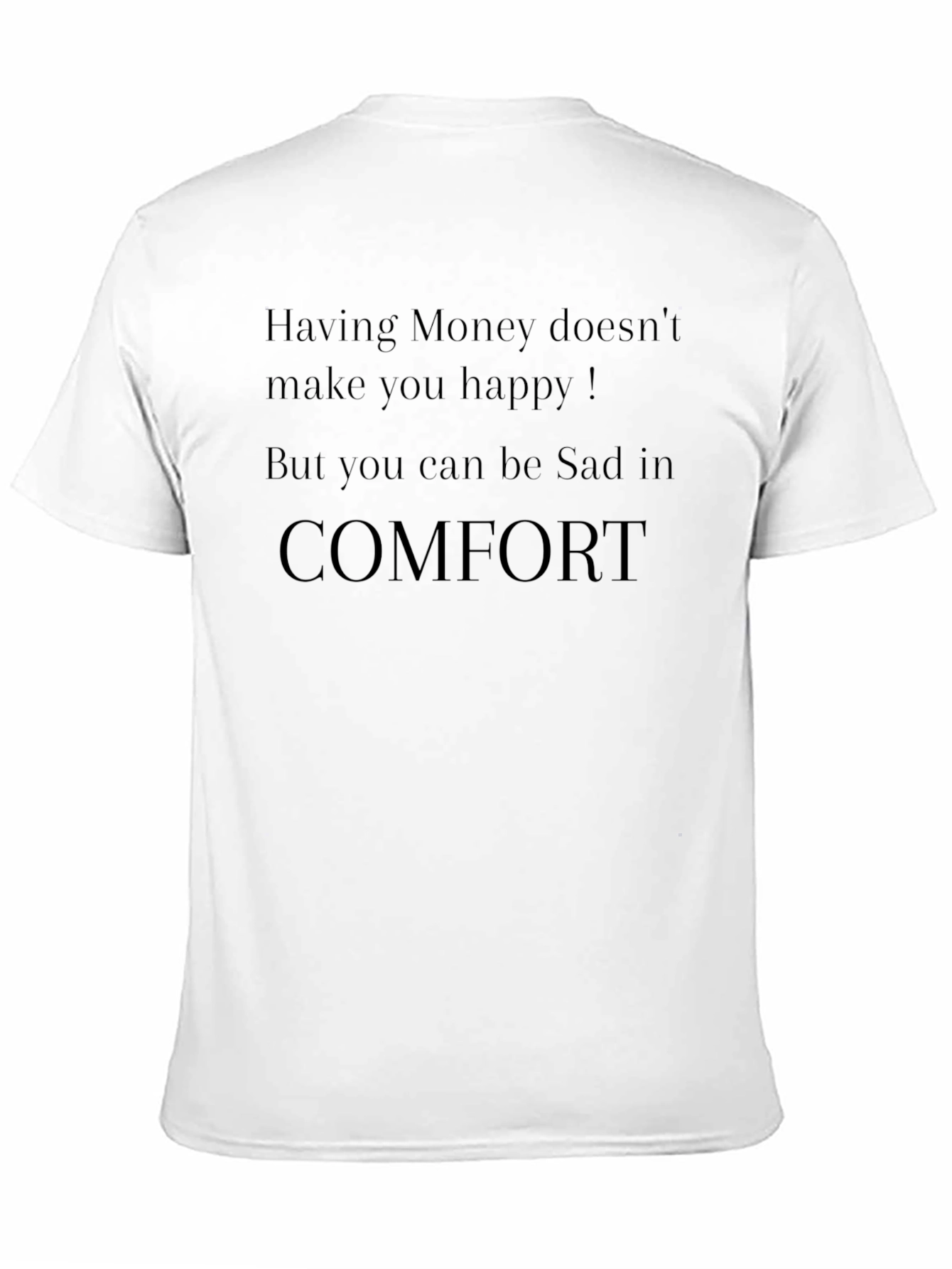 Black Sad in Comfort Black T-Shirt view 11