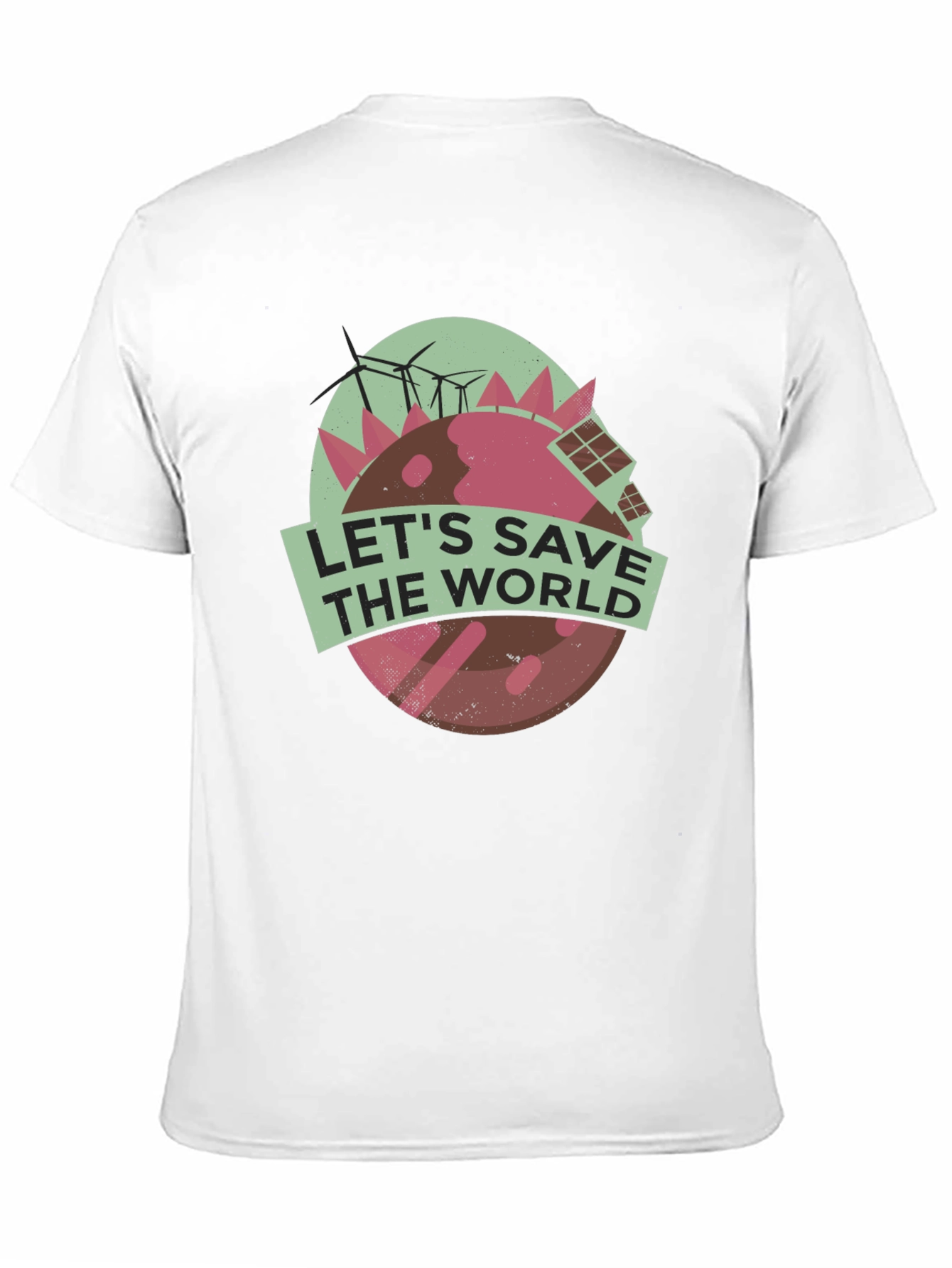 Black Eco-Friendly Earth Tee: Let's Save The World T-Shirt view 11