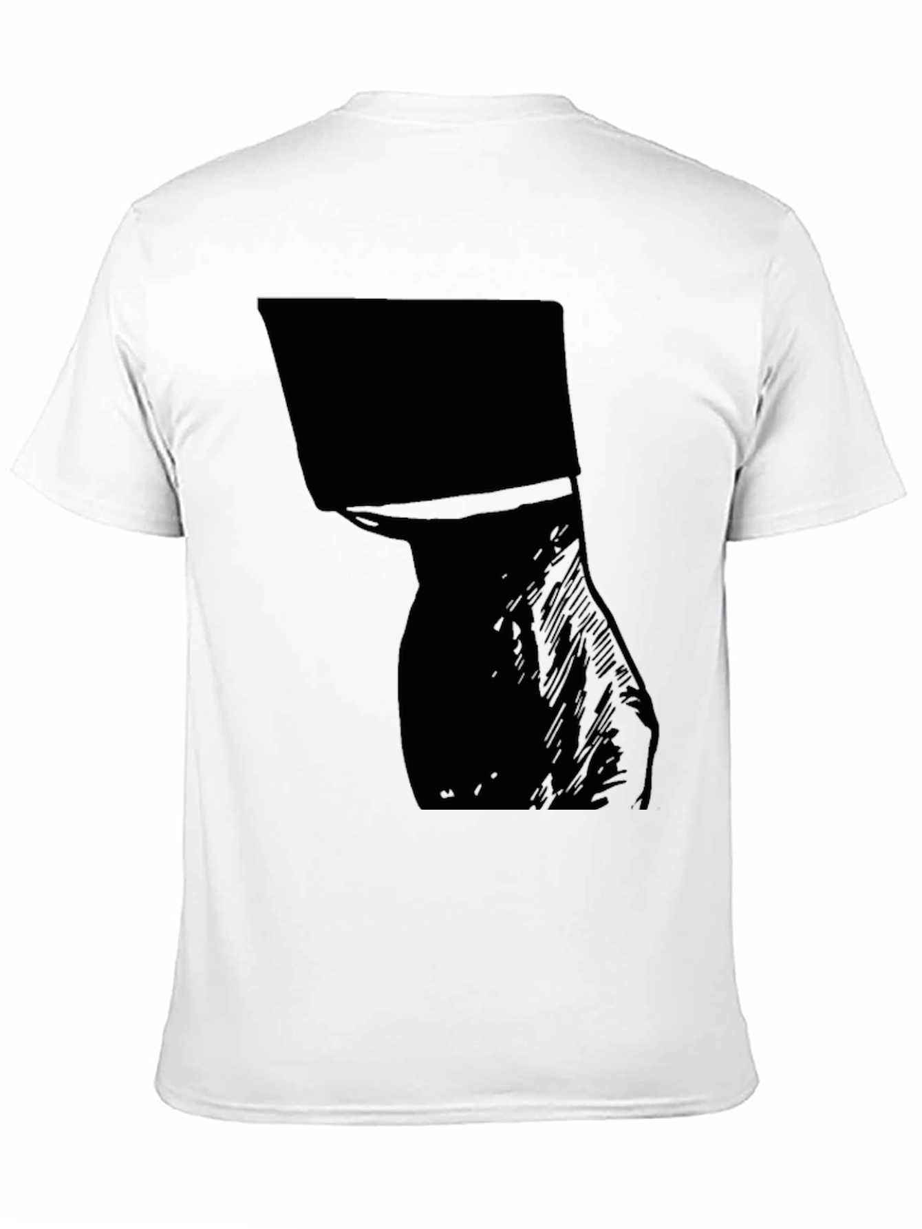 Black Men's Graphic Tee - Abstract Silhouette Design view 11