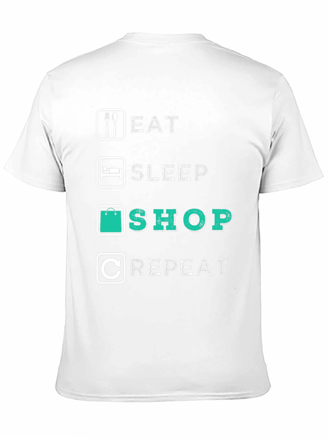 Black Eat Sleep Shop Repeat T-Shirt view 11