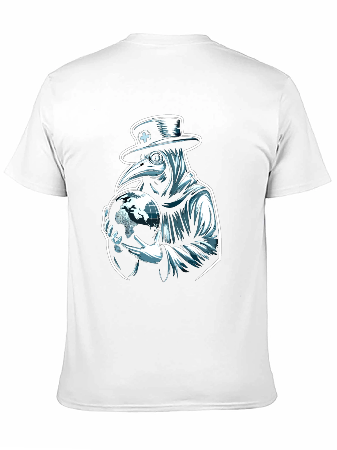 Black Plague Doctor Globe Graphic Tee - Unique Design view 11