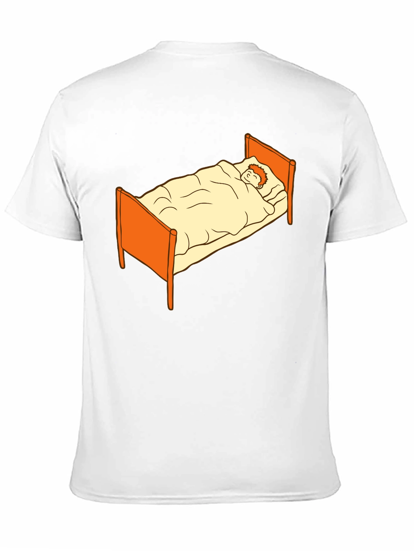 Black Sleepy Cartoon Man in Bed Graphic Tee - Black view 11
