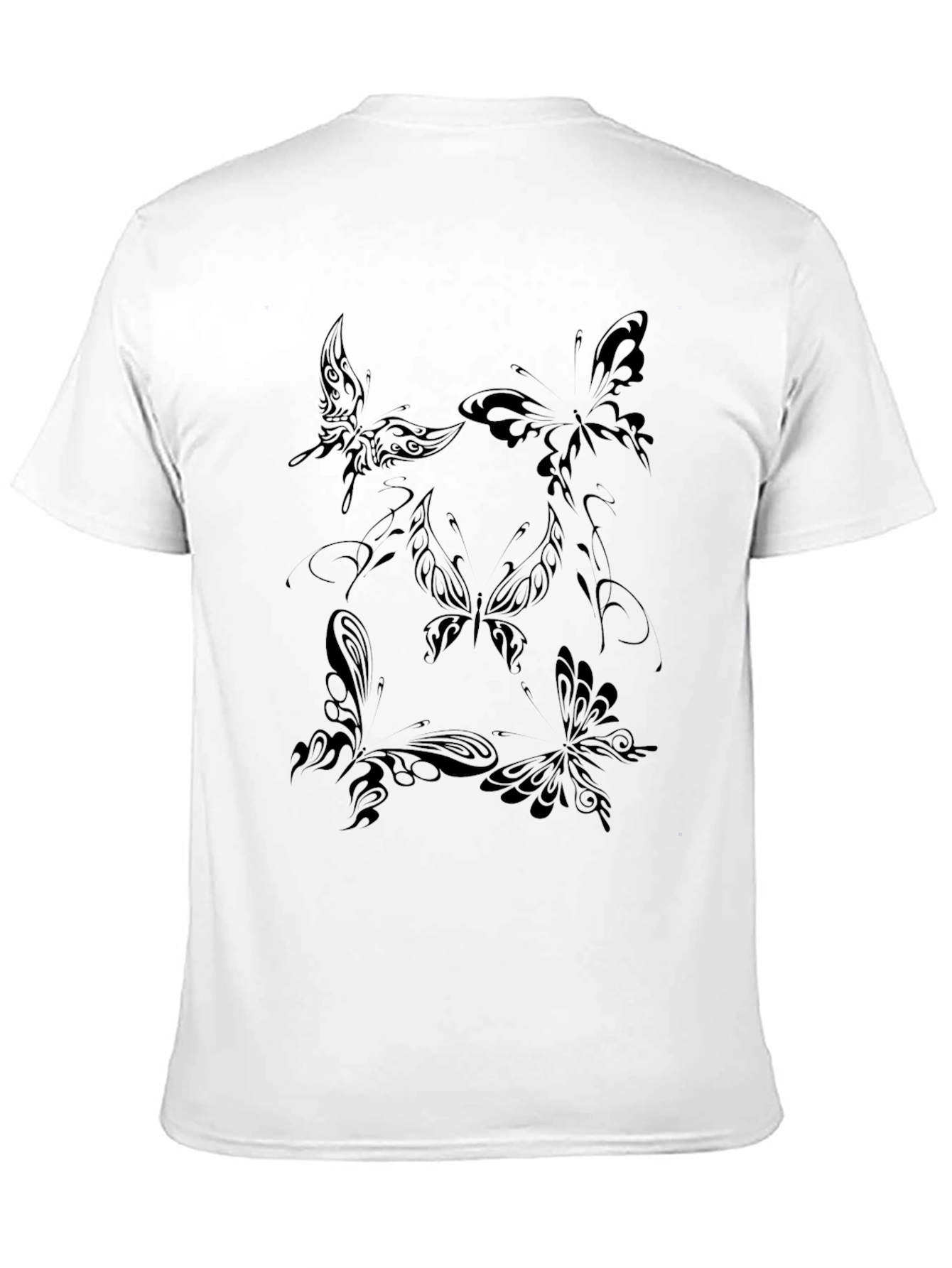 Black Butterfly Tattoo Graphic Black T-Shirt view 11
