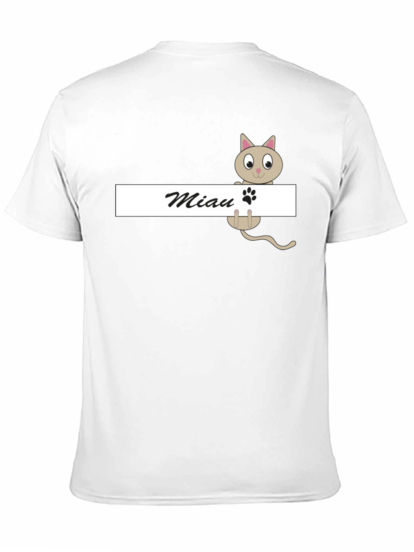 Black Cute "Miau" Cat Graphic T-Shirt view 11