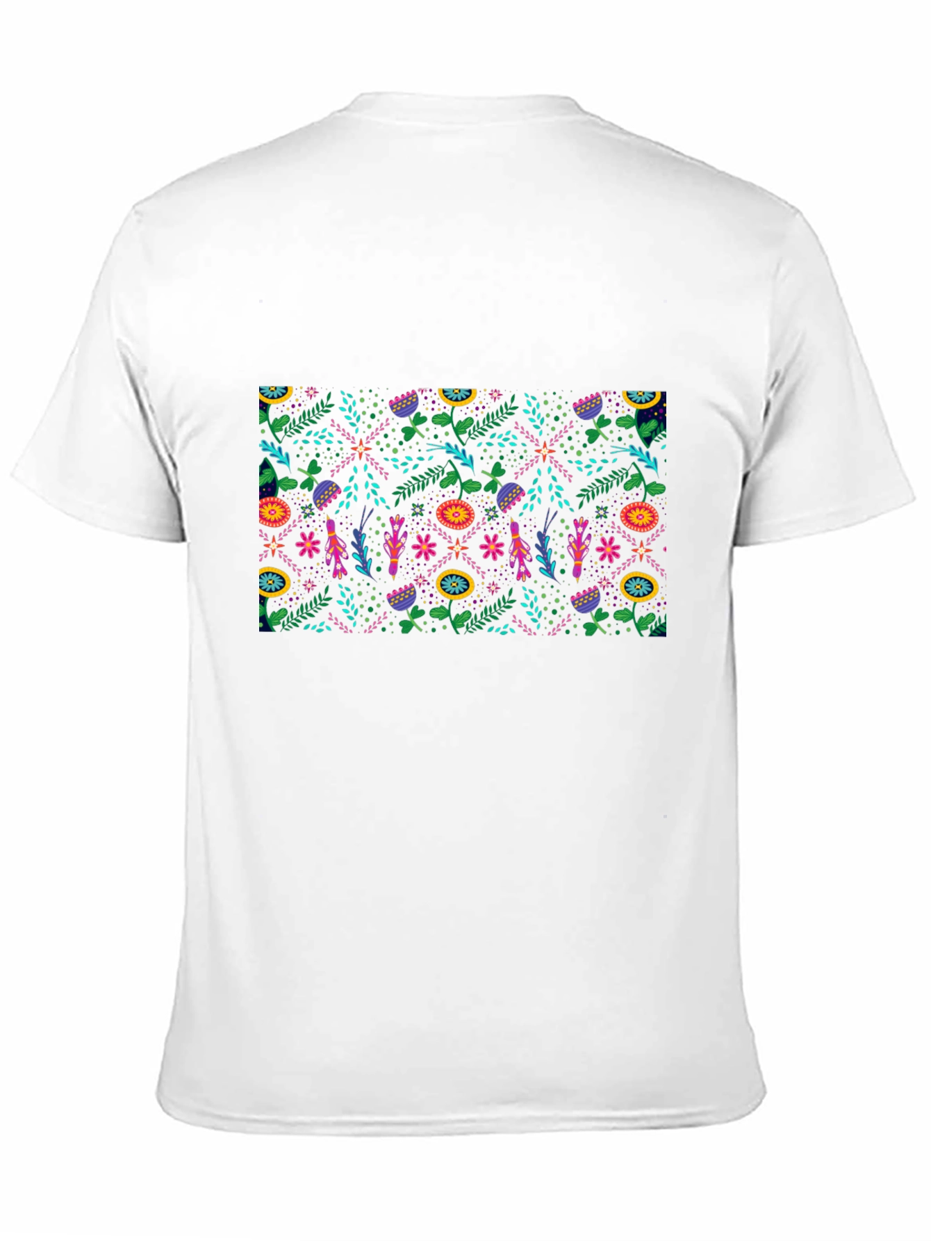 Black Floral Pattern Black T-Shirt view 11