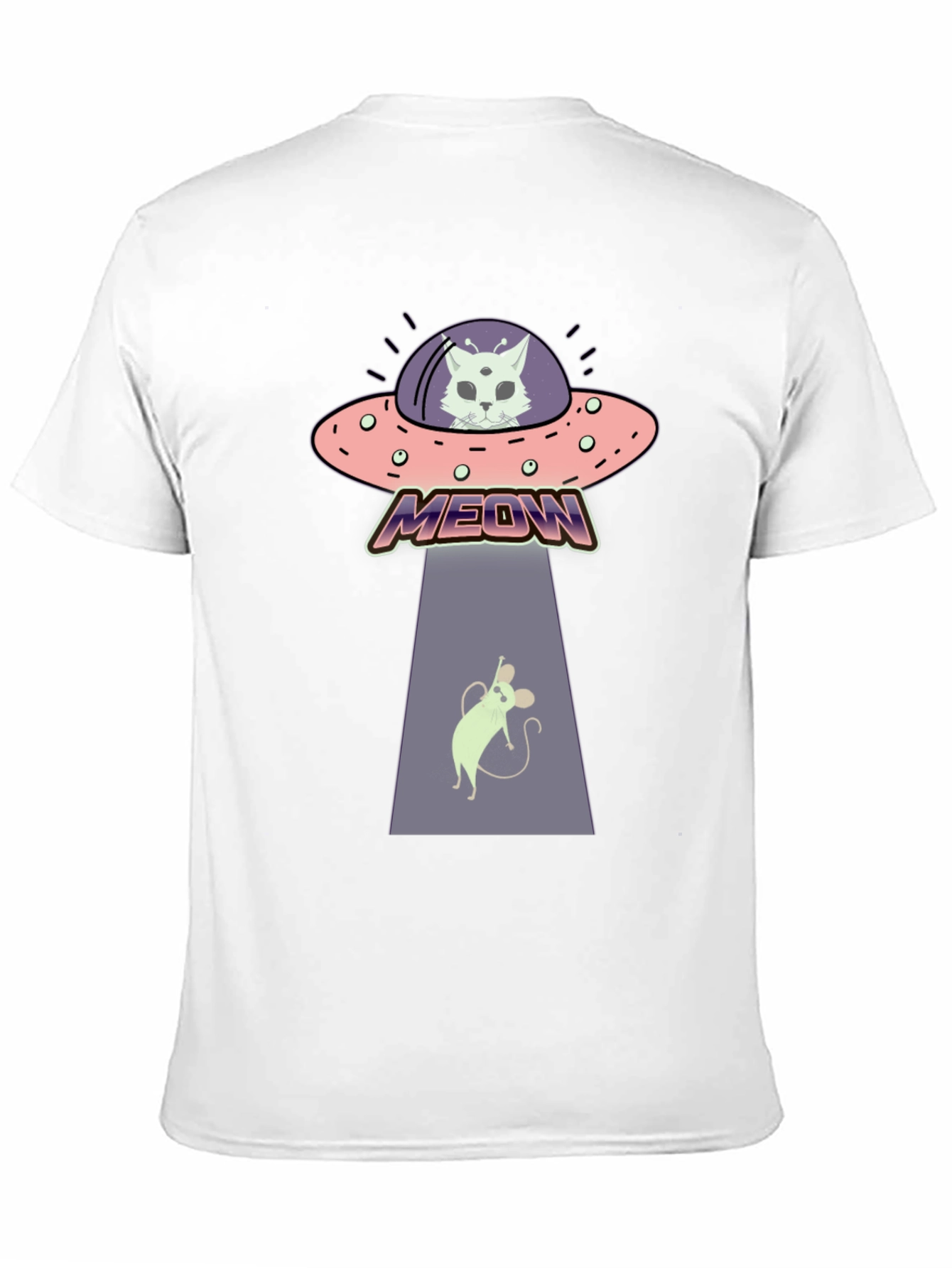 Alien Cat Abduction T-Shirt - Meow! - 11