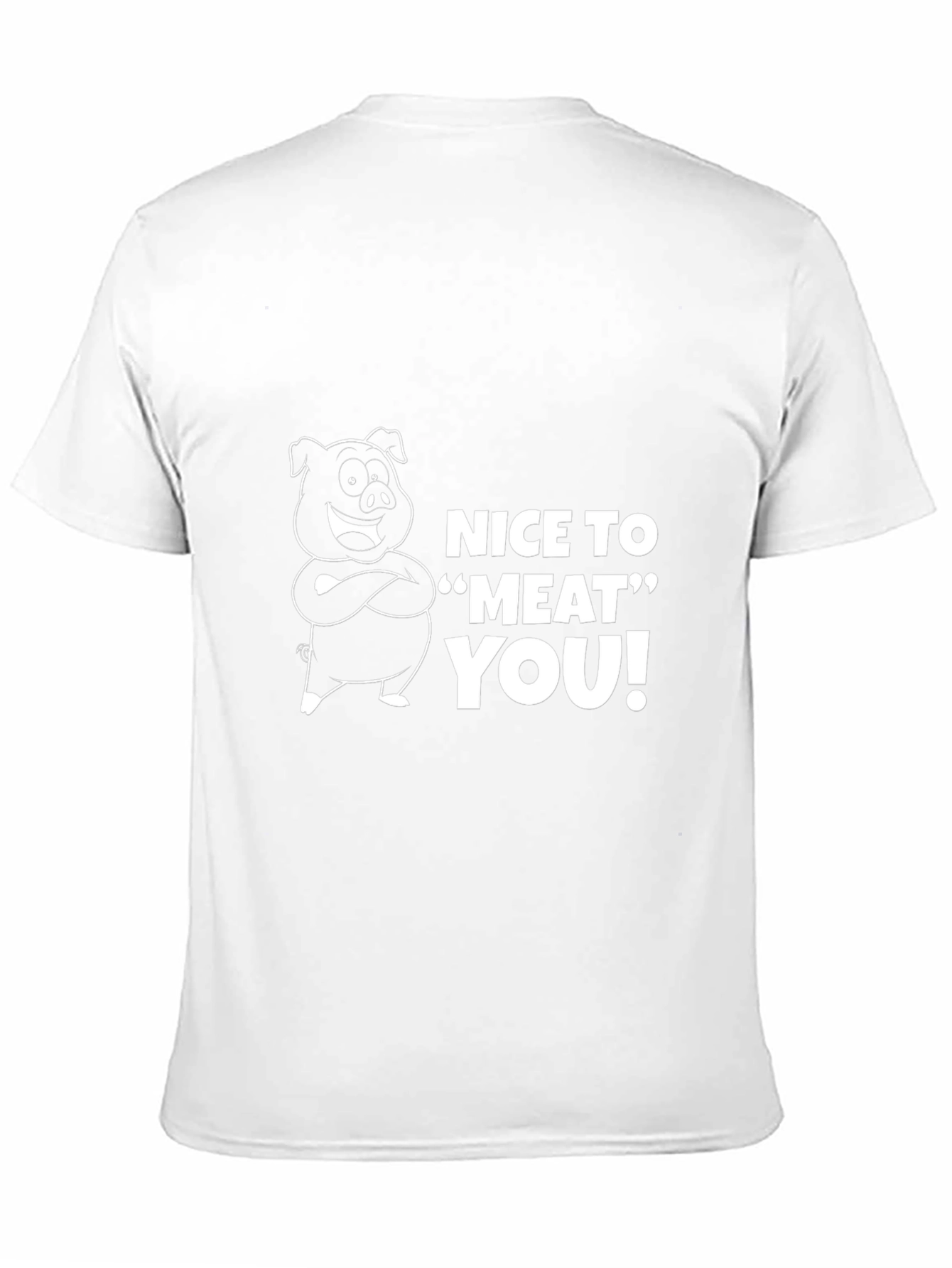 Black Nice to Meat You Pig Graphic Black T-Shirt view 11