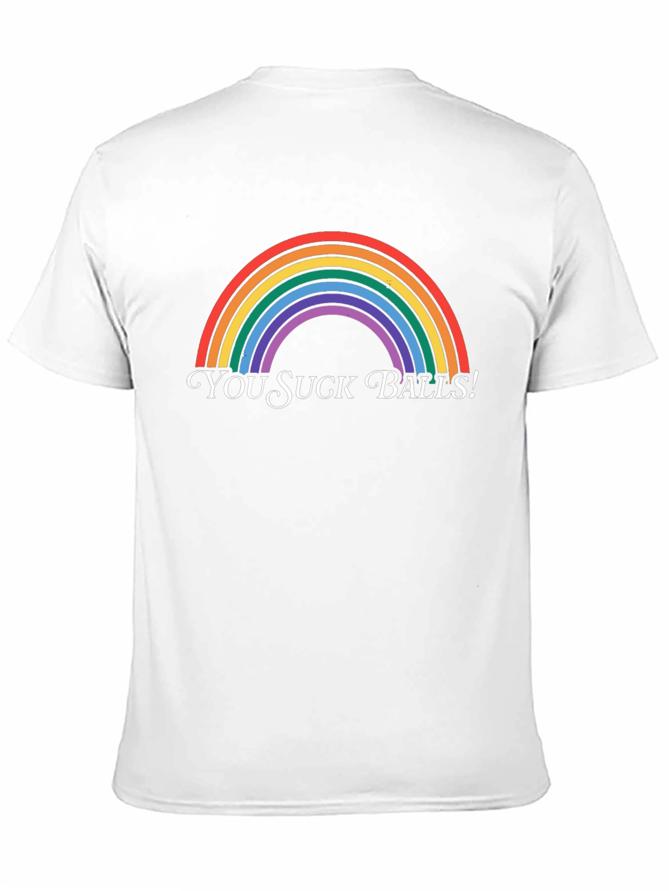 Black Rainbow You Suck Balls Graphic Tee - Adult Humor view 11