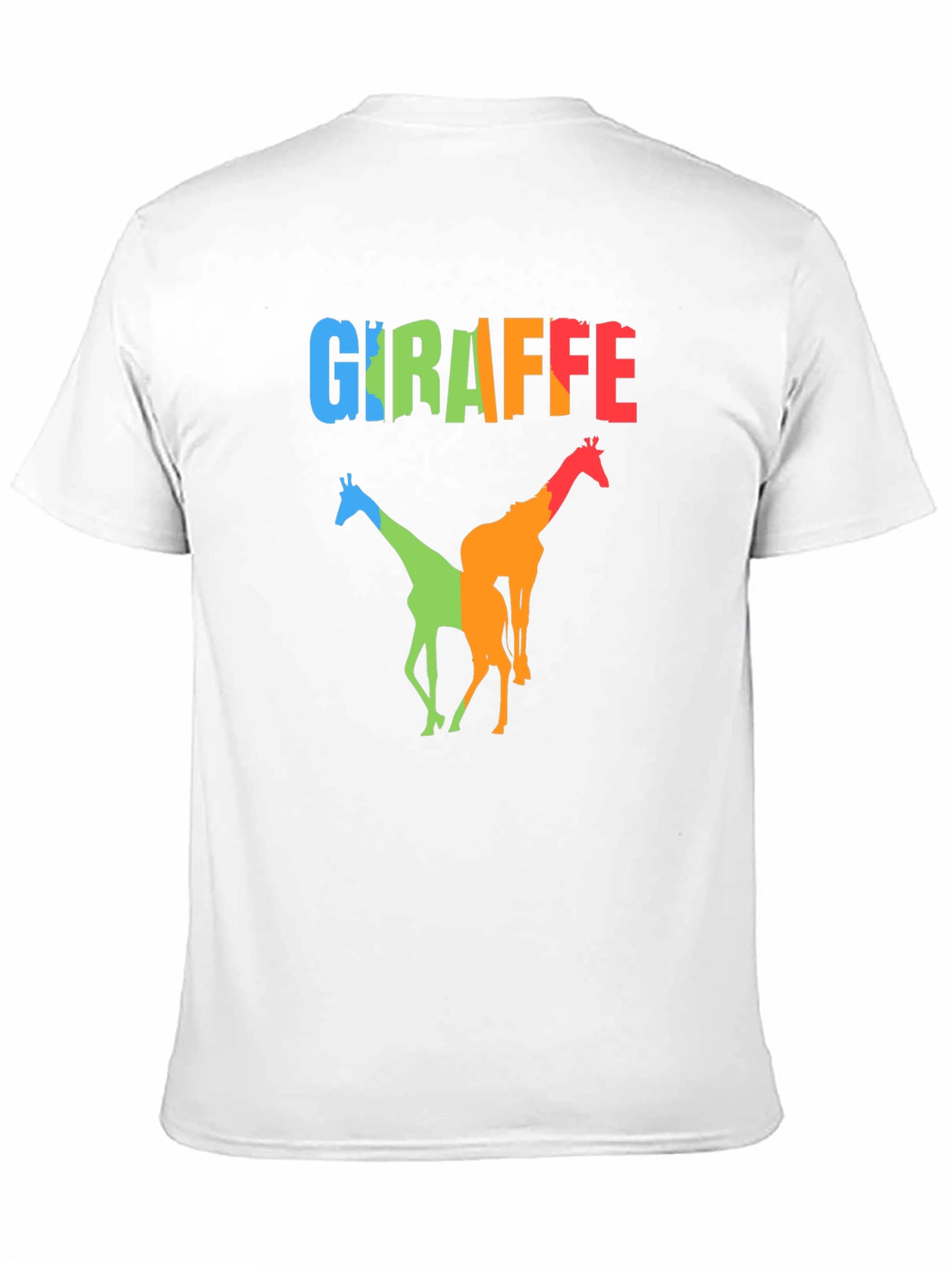 Black Colorful Giraffe Graphic Print Black T-Shirt view 11