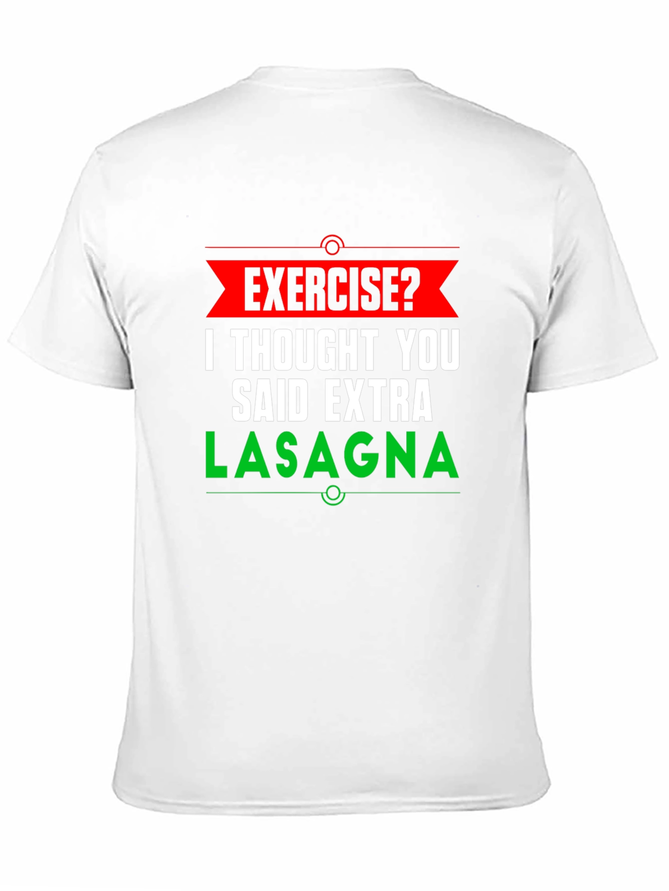 Black Funny Exercise Lasagna Graphic T-Shirt view 11
