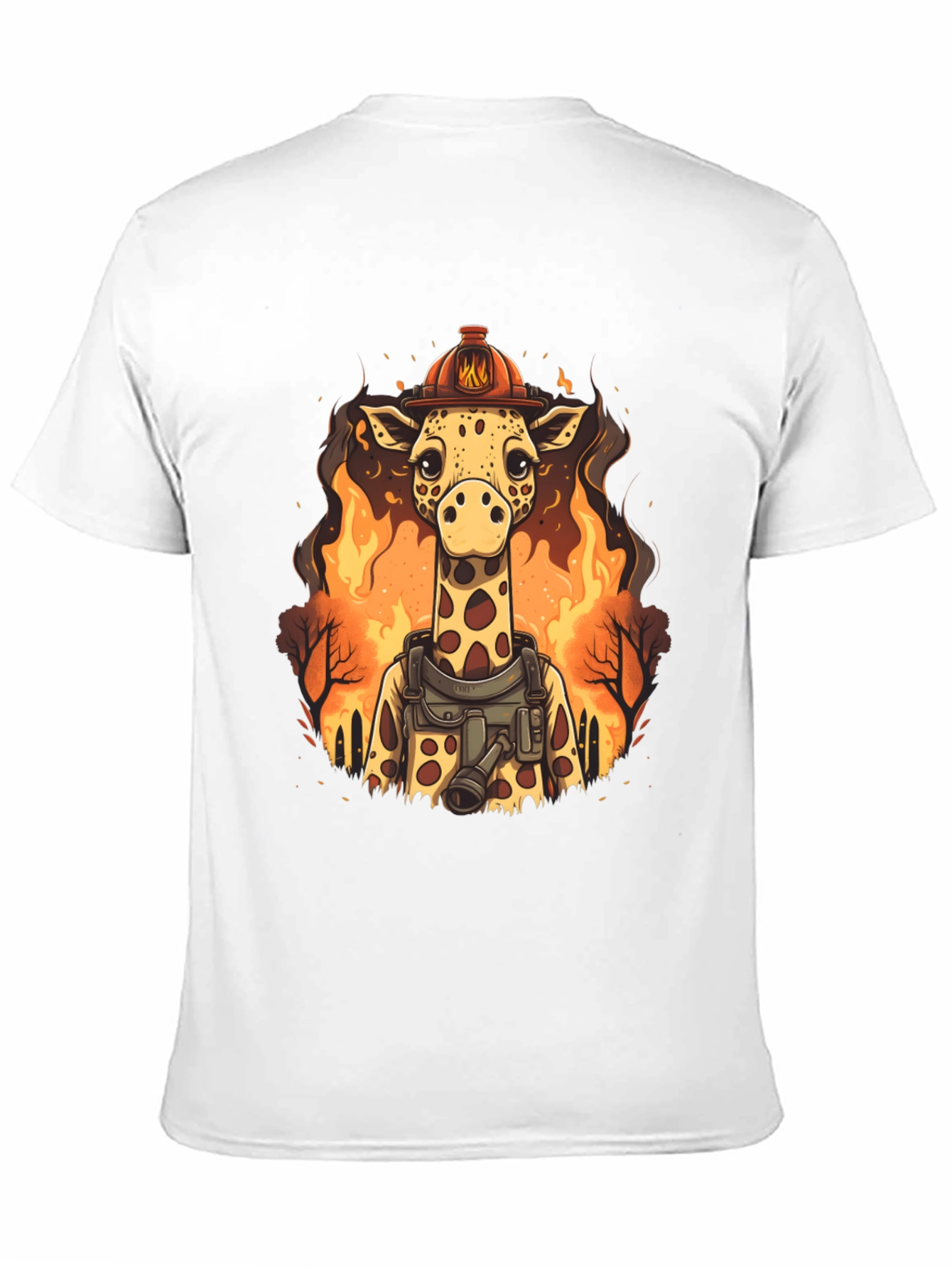 Black Giraffe Firefighter Graphic Tee view 11