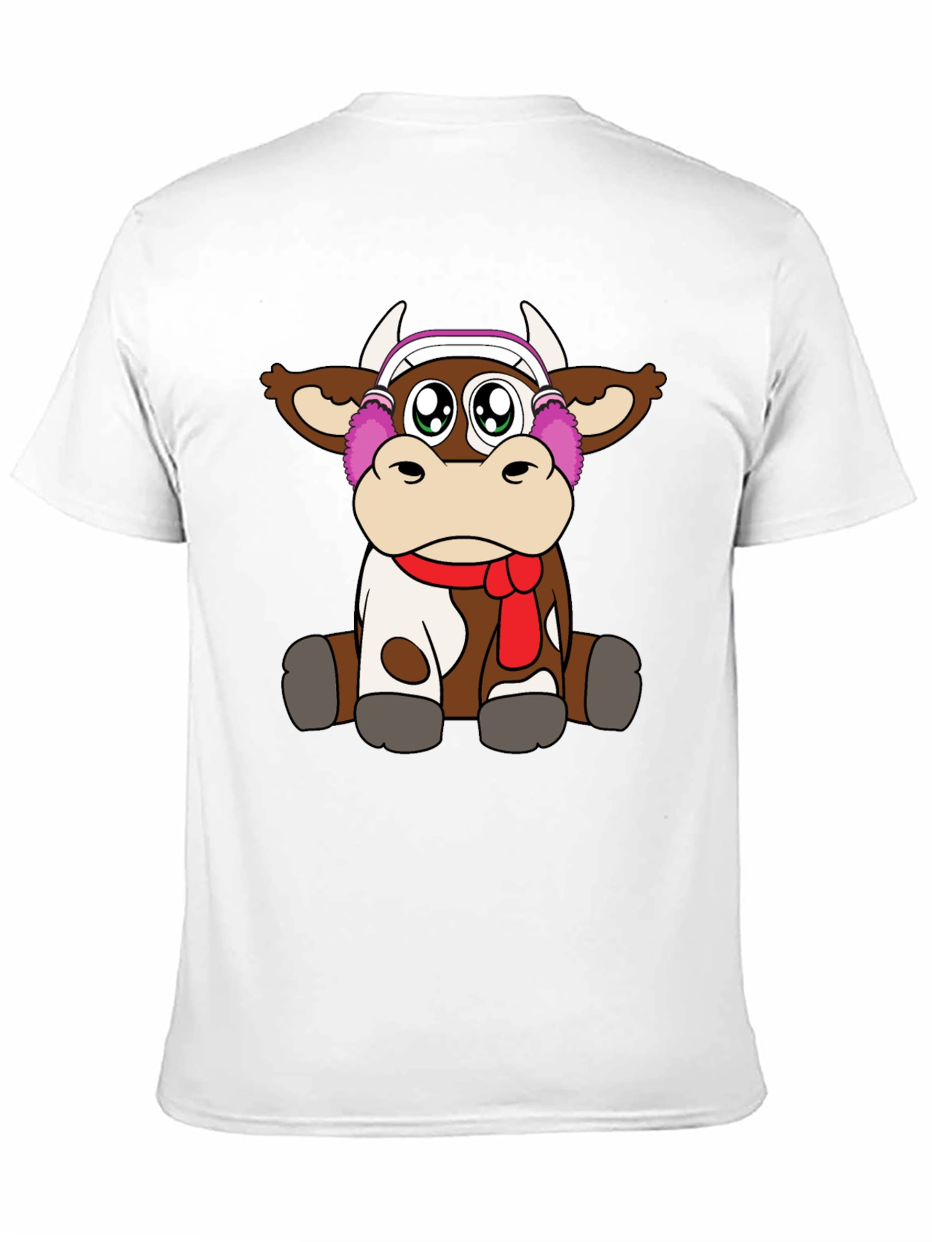 Black Cute Cartoon Cow Graphic Tee view 11