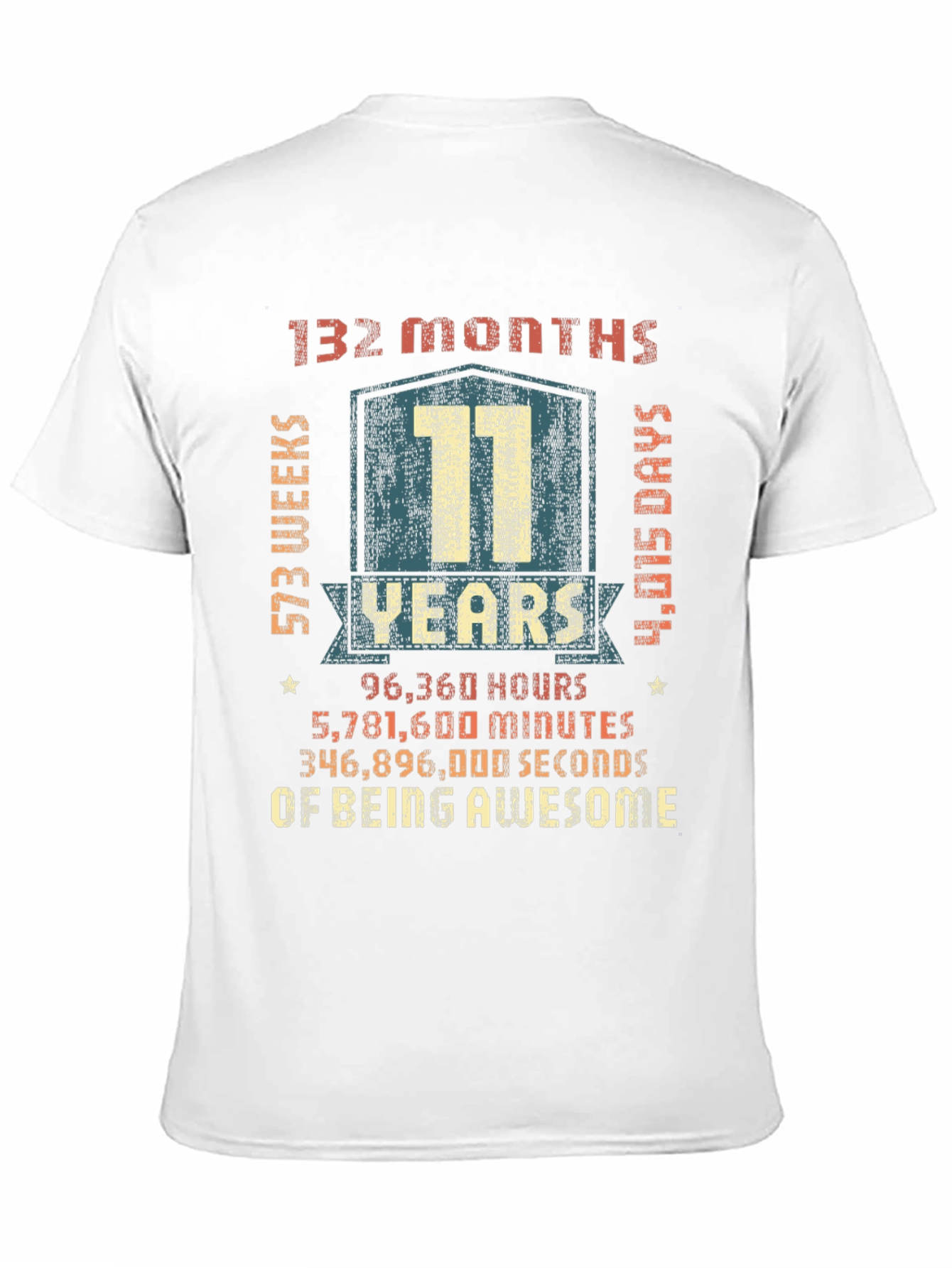 Black 11 Years of Being Awesome Graphic Tee view 11