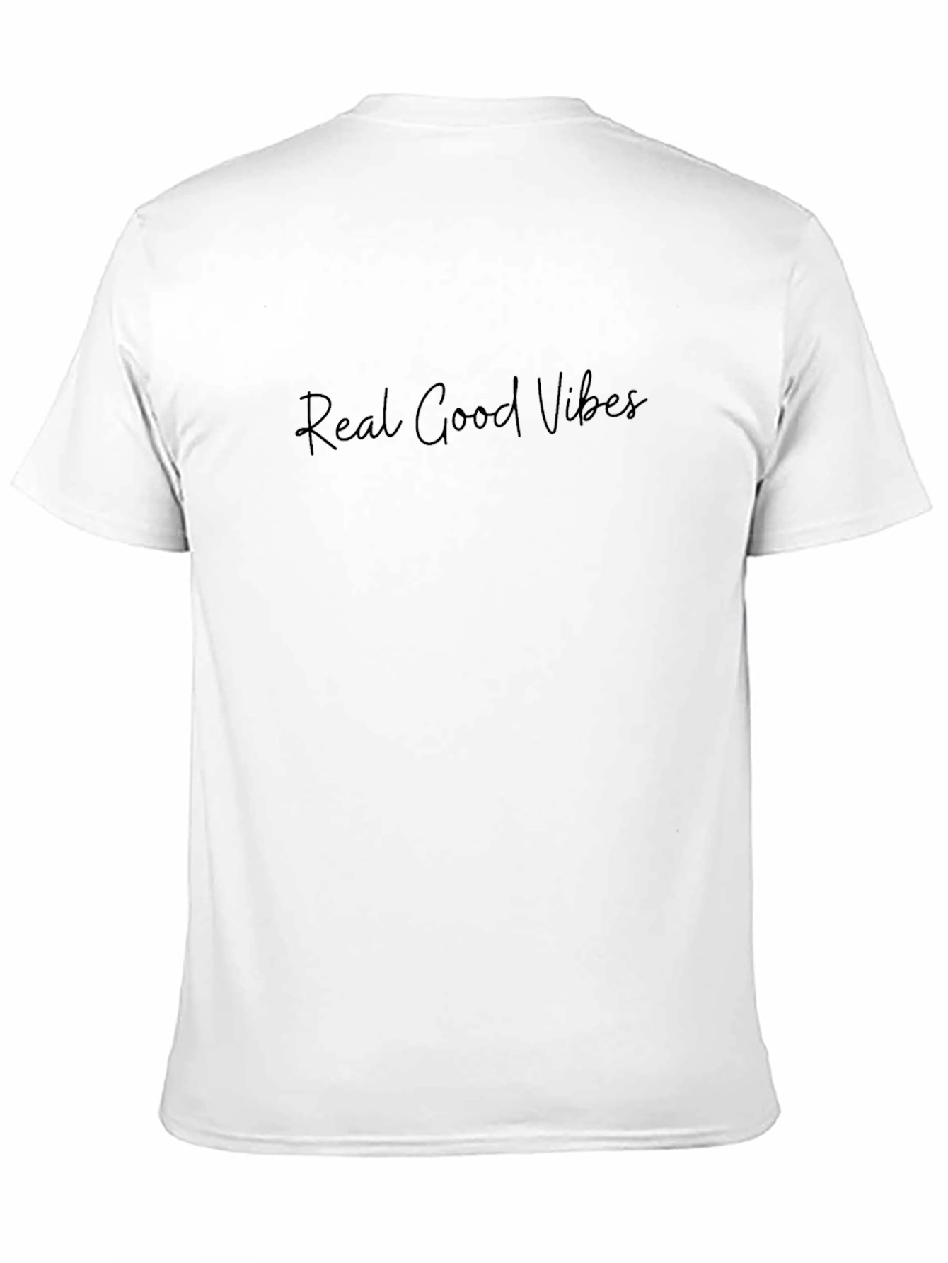 Black Real Good Vibes Black T-Shirt view 11