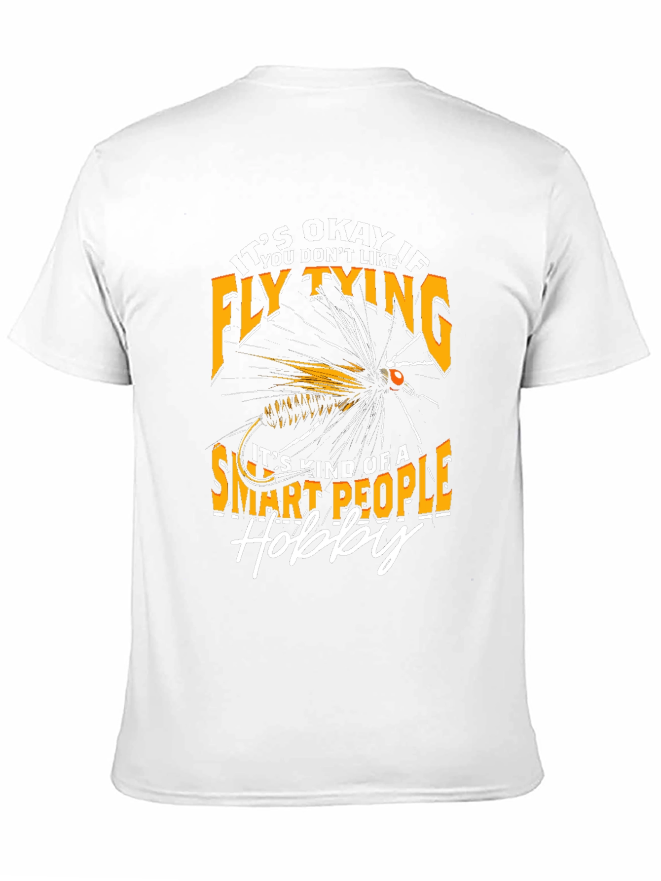 Black Fly Tying Hobby T-Shirt - Smart People Design view 11
