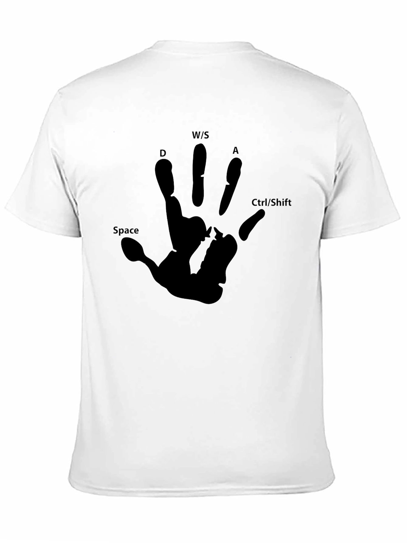 Black Gamer Handprint Black T-Shirt view 11