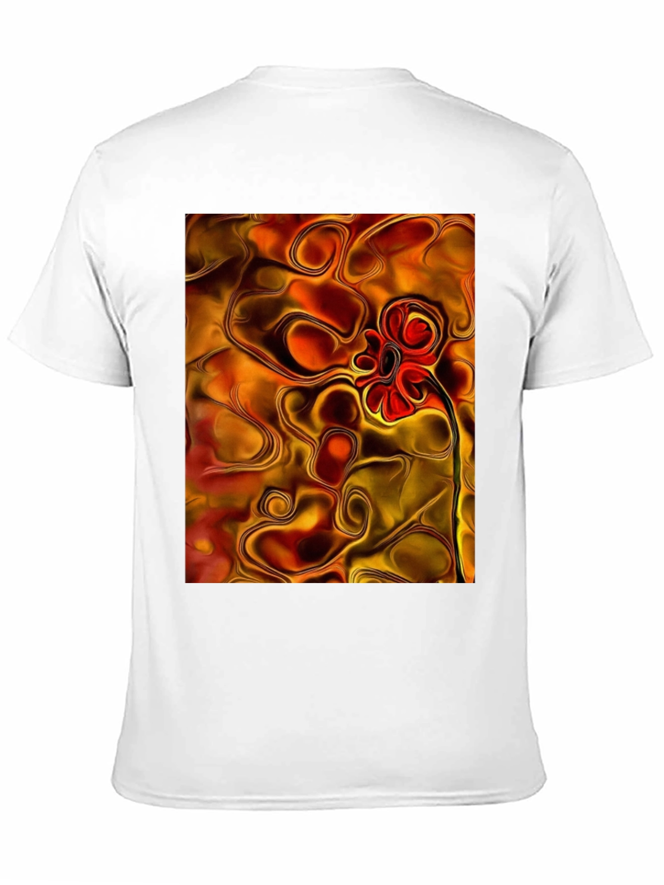 Black Abstract Flower Graphic Black T-Shirt view 11