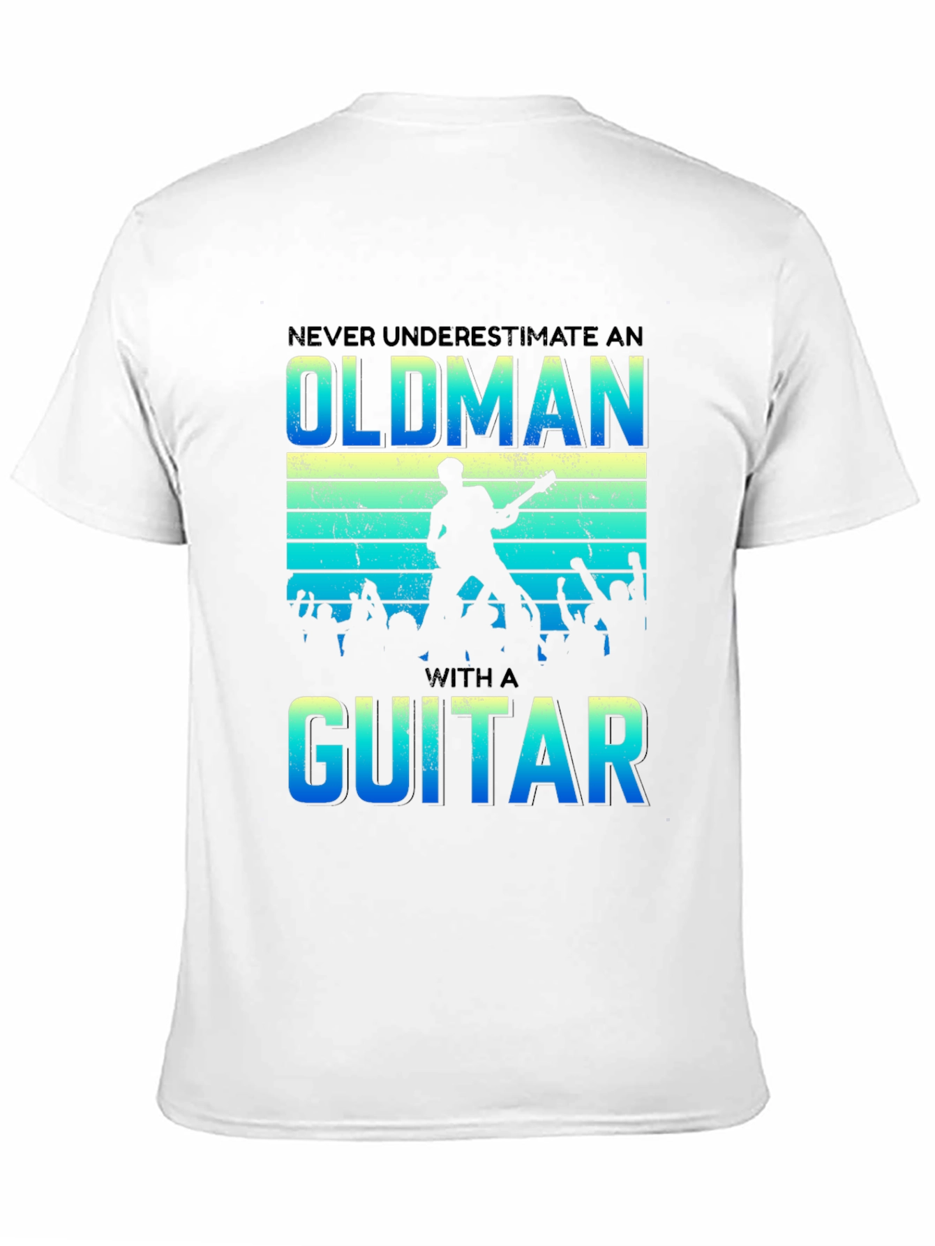 Black Never Underestimate an Old Man with a Guitar T-Shirt view 11