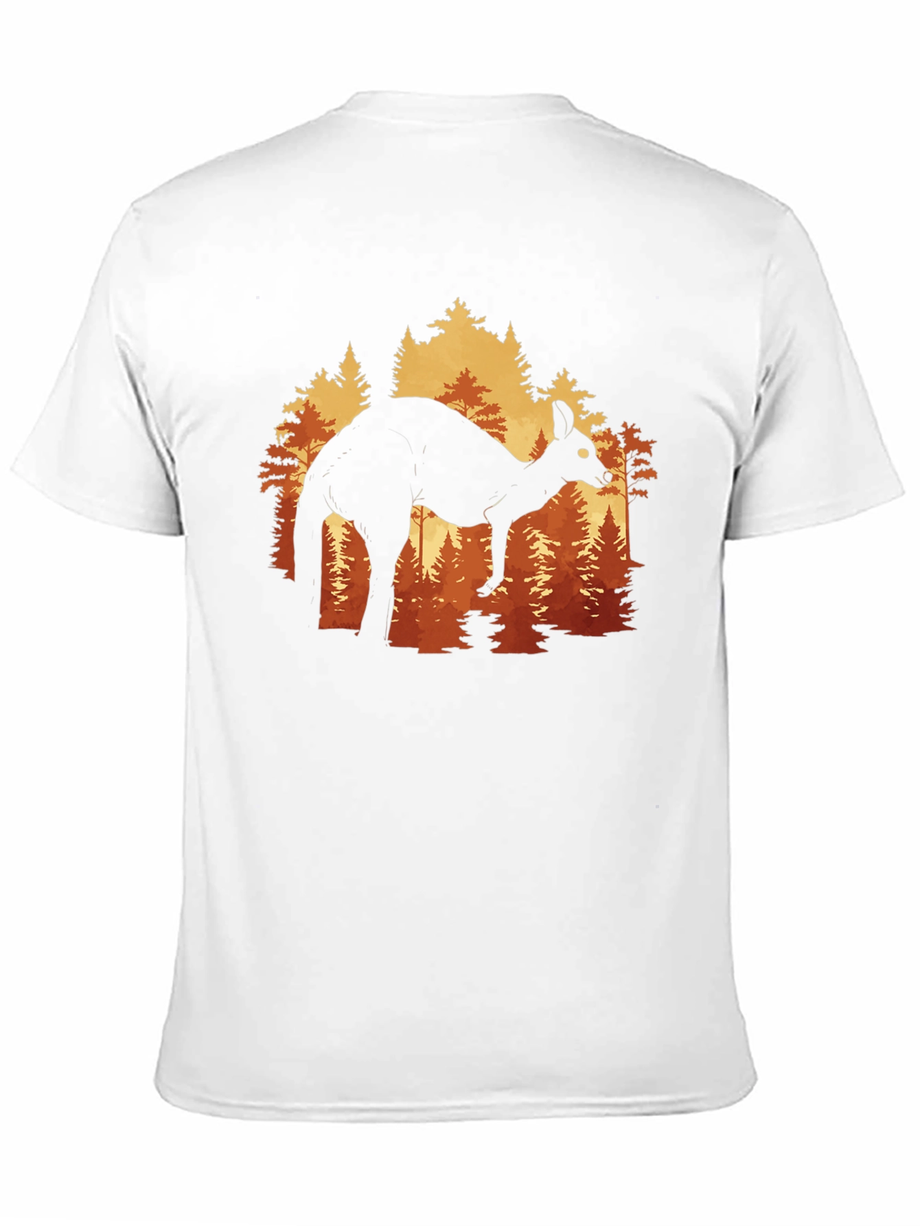 Black Kangaroo Forest Silhouette Graphic Tee - Unisex view 11