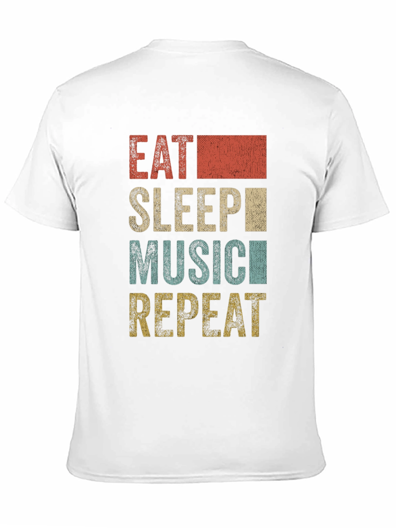 Black Eat Sleep Music Repeat Graphic Tee view 11