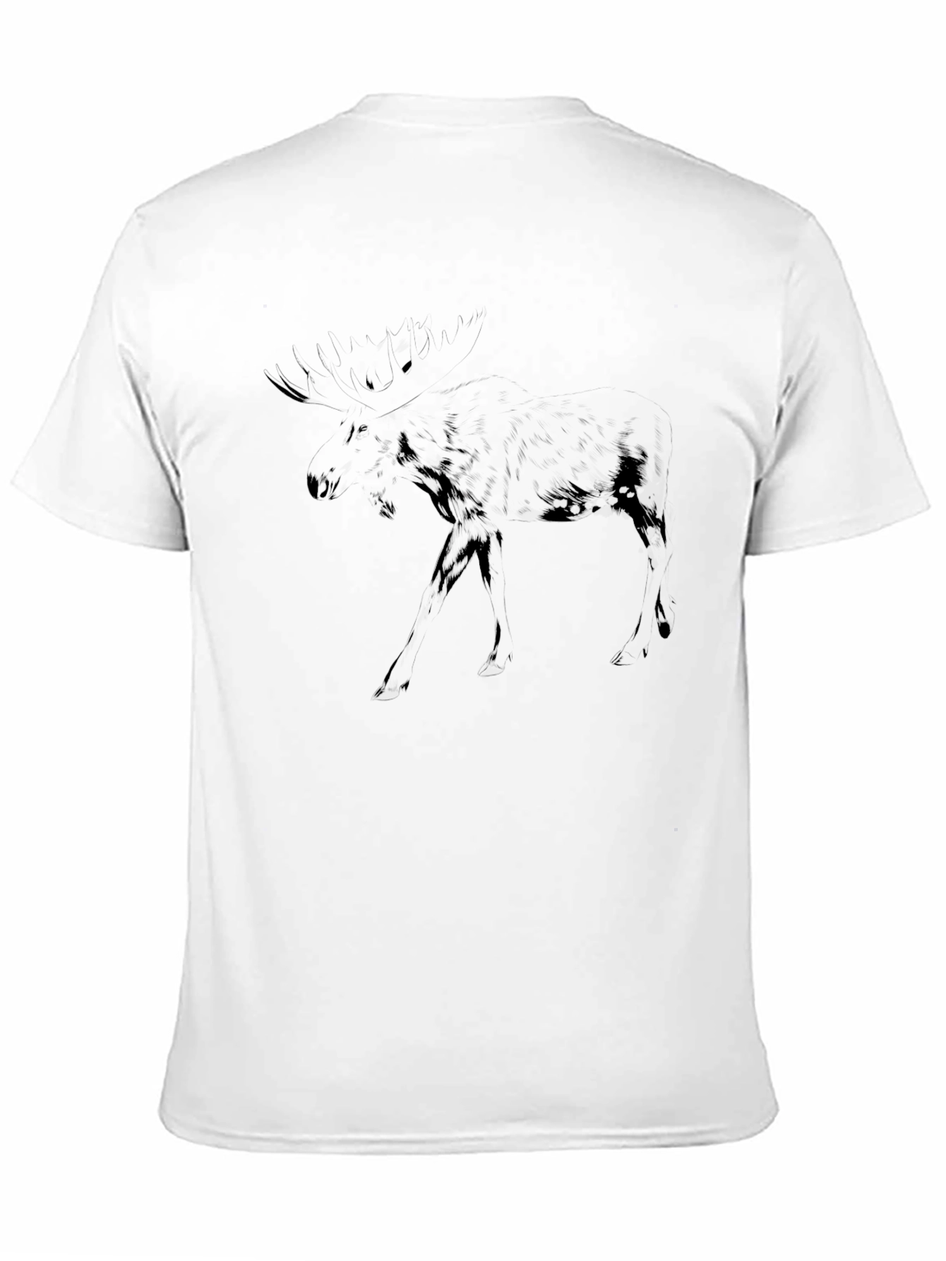 Black Black Graphic Tee - Dark Moose Silhouette Design view 11