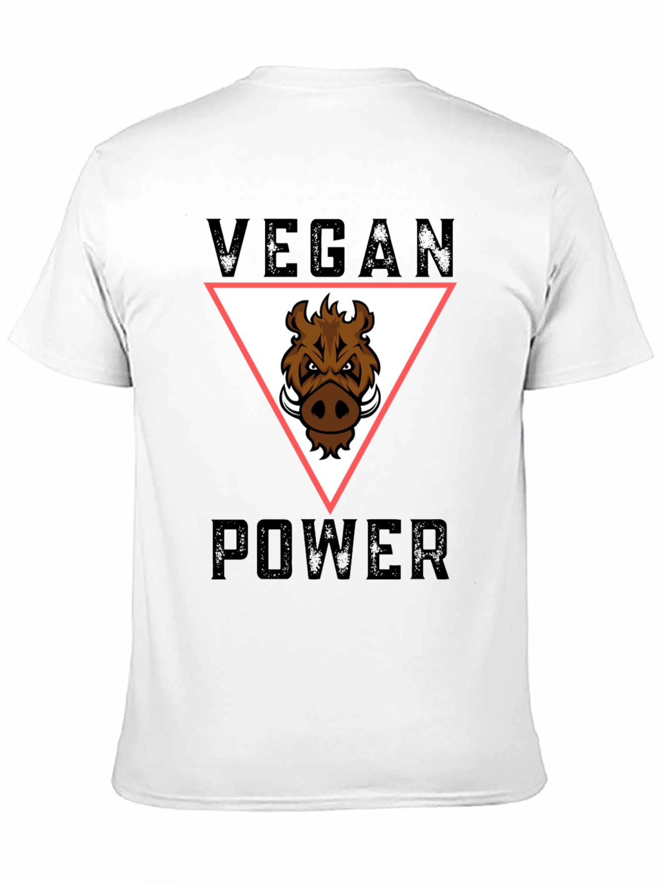 Black Vegan Power T-Shirt - Boar Graphic Tee view 11