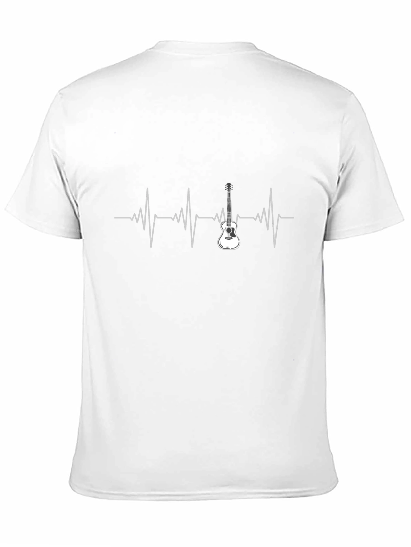 Black Guitar Heartbeat Graphic Tee - Black view 11