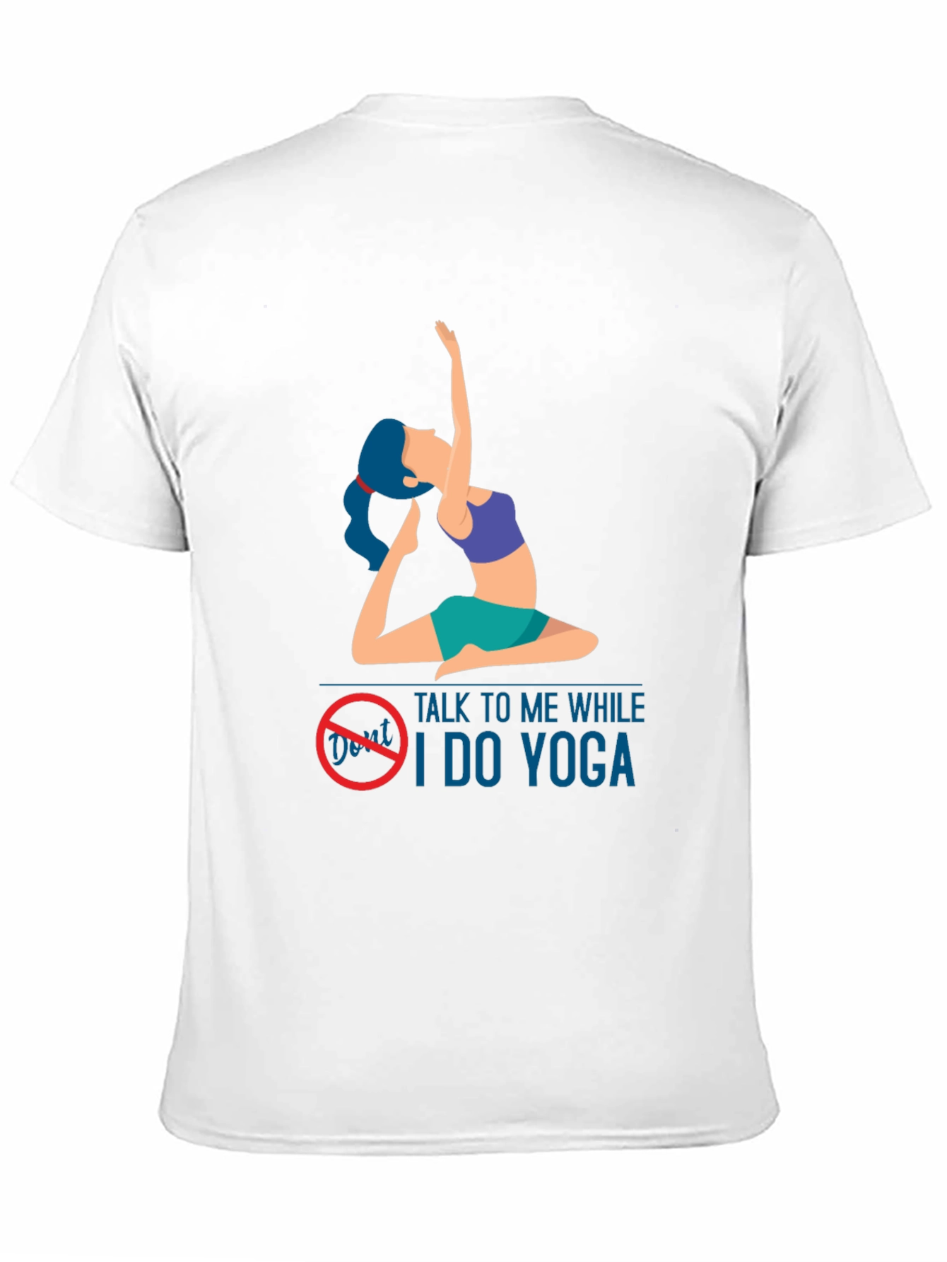 Black Yoga Lover T-Shirt: Don't Talk to Me While I Do Yoga view 11