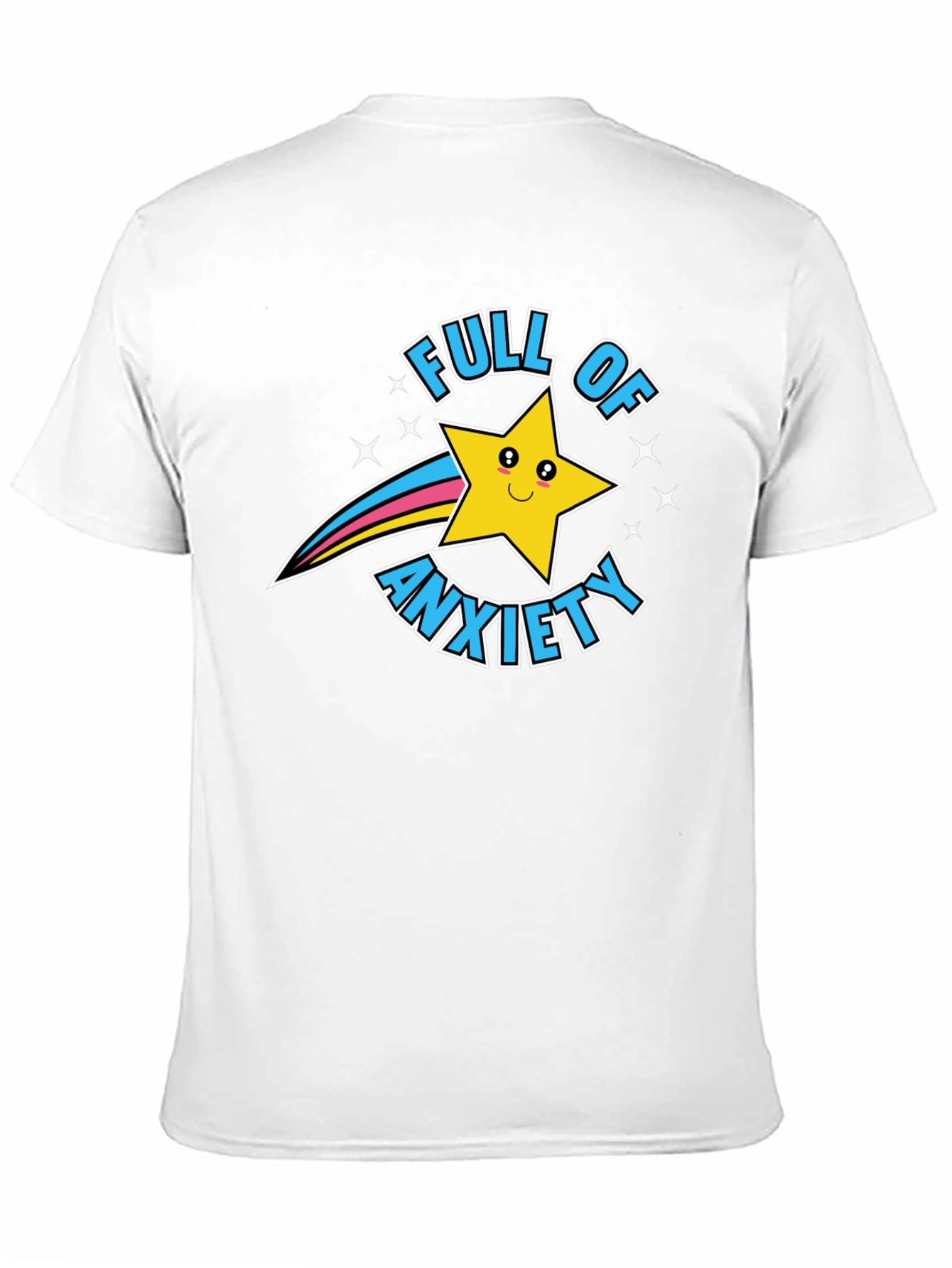 Black Full of Anxiety Graphic Print Crew Neck T-Shirt view 11