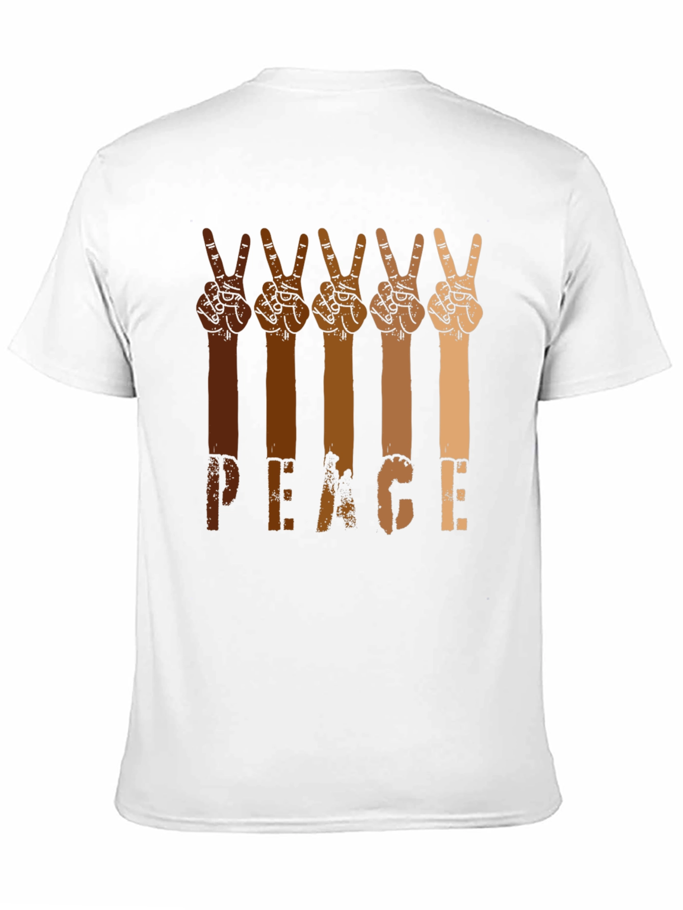 Black Peace Hands Graphic Tee - Multi-Skin Tone Unity Shirt view 11