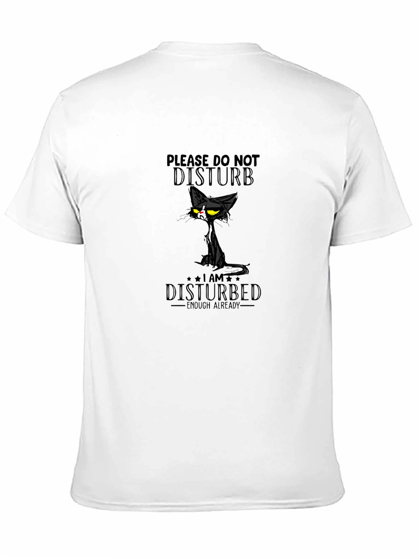 Black Disturbed Cat Graphic Tee - Black Cotton T-Shirt view 11