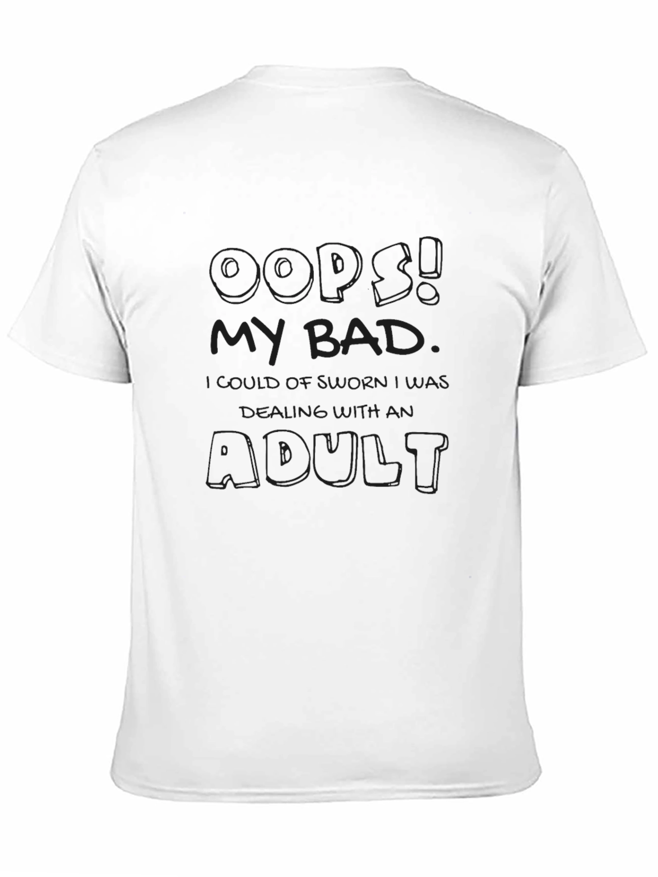 Black Oops My Bad Adult Graphic Tee - Black view 11