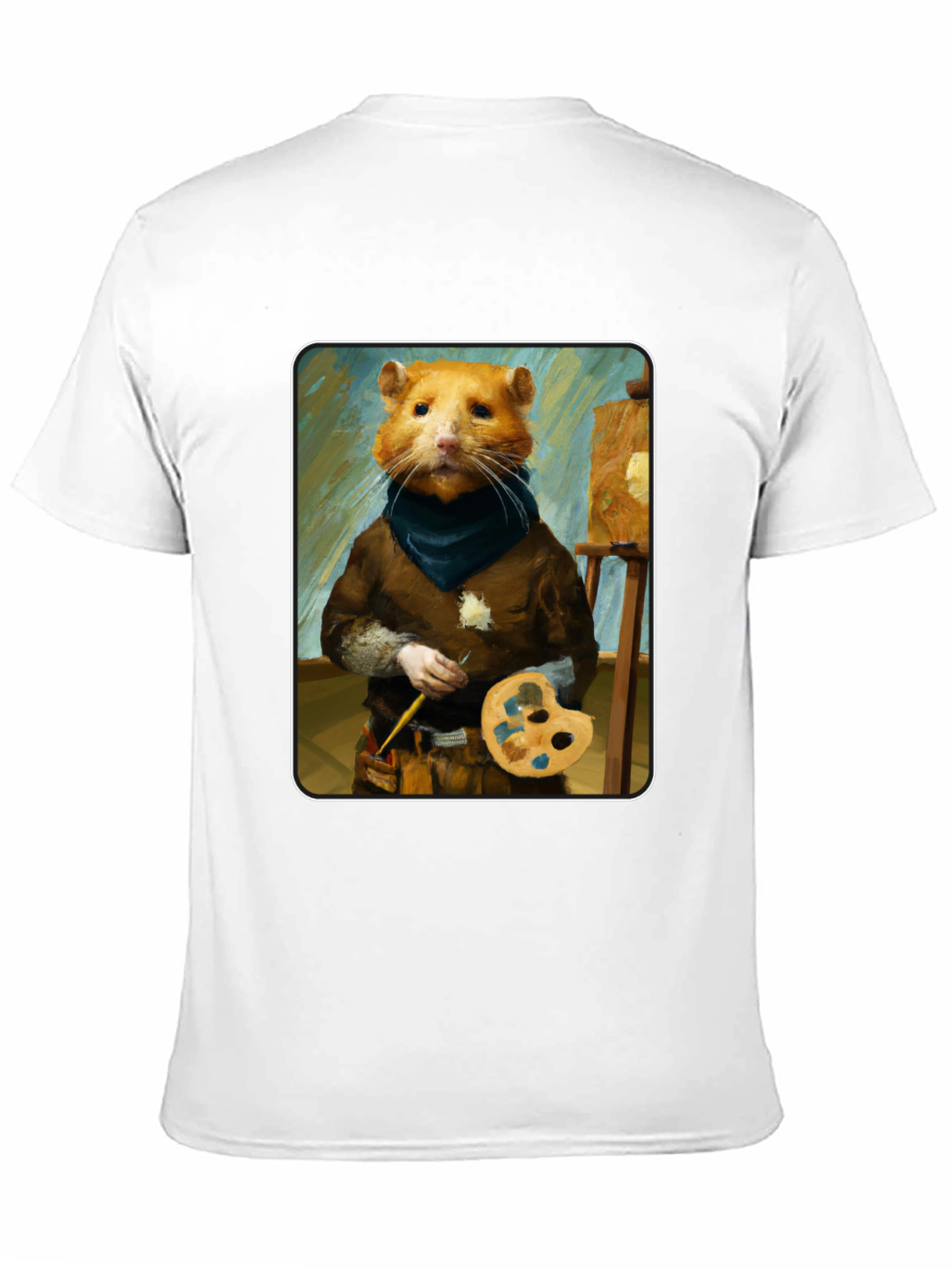 Black Hamster Painter T-Shirt - Artistic Novelty Tee view 11