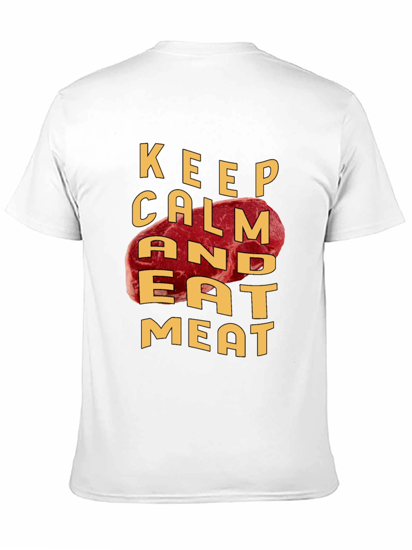 Black Keep Calm and Eat Meat T-Shirt view 11