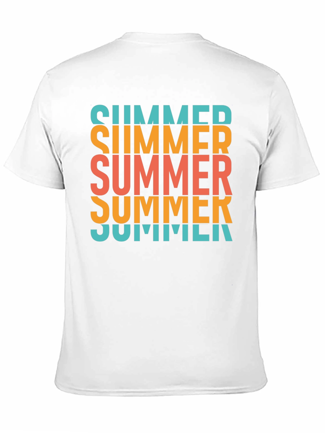 Black Summer Text Stacked Graphic T-Shirt - Casual Cotton Tee view 11