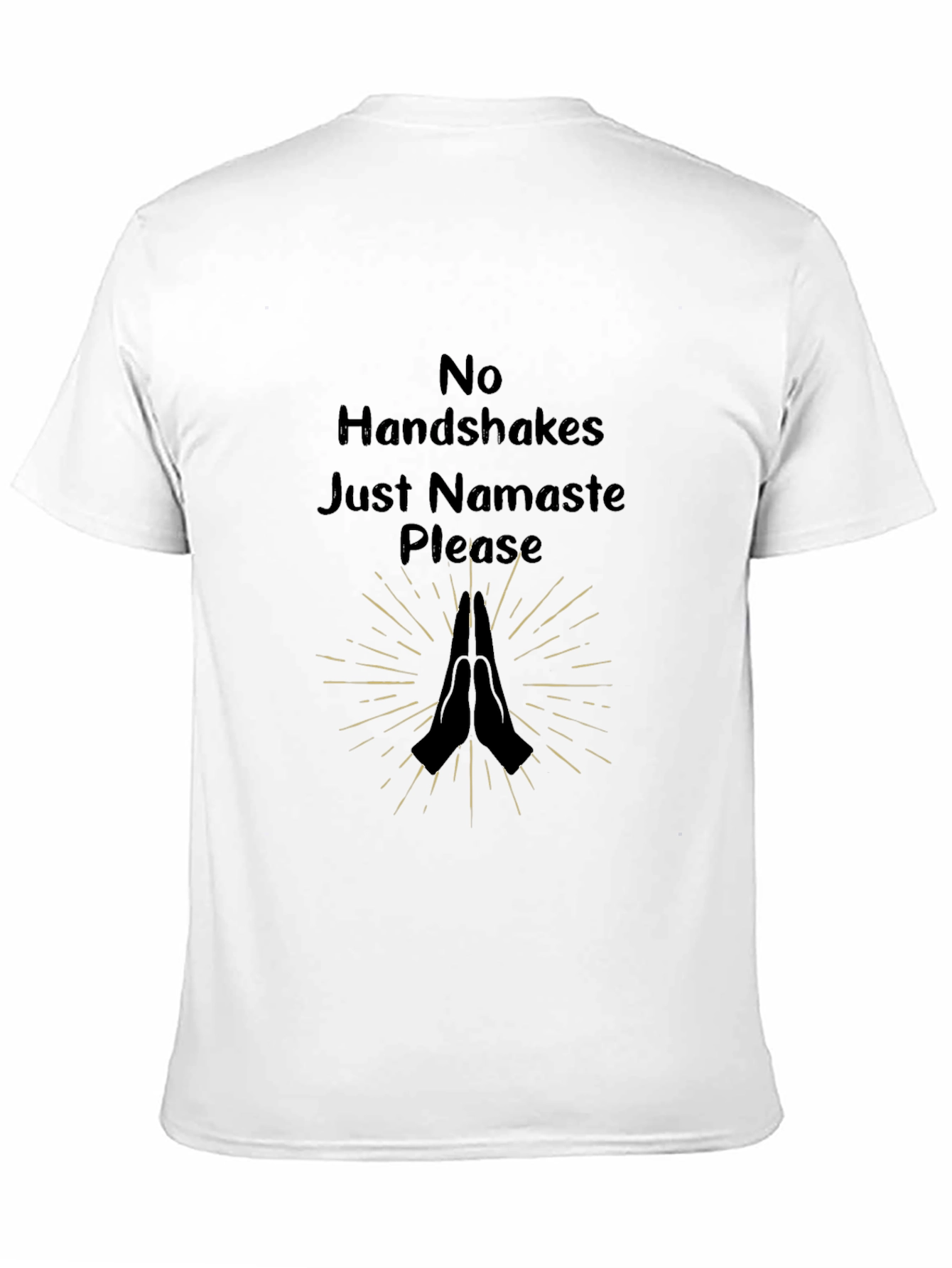 Black Namaste Please Graphic Tee - No Handshakes Shirt view 11