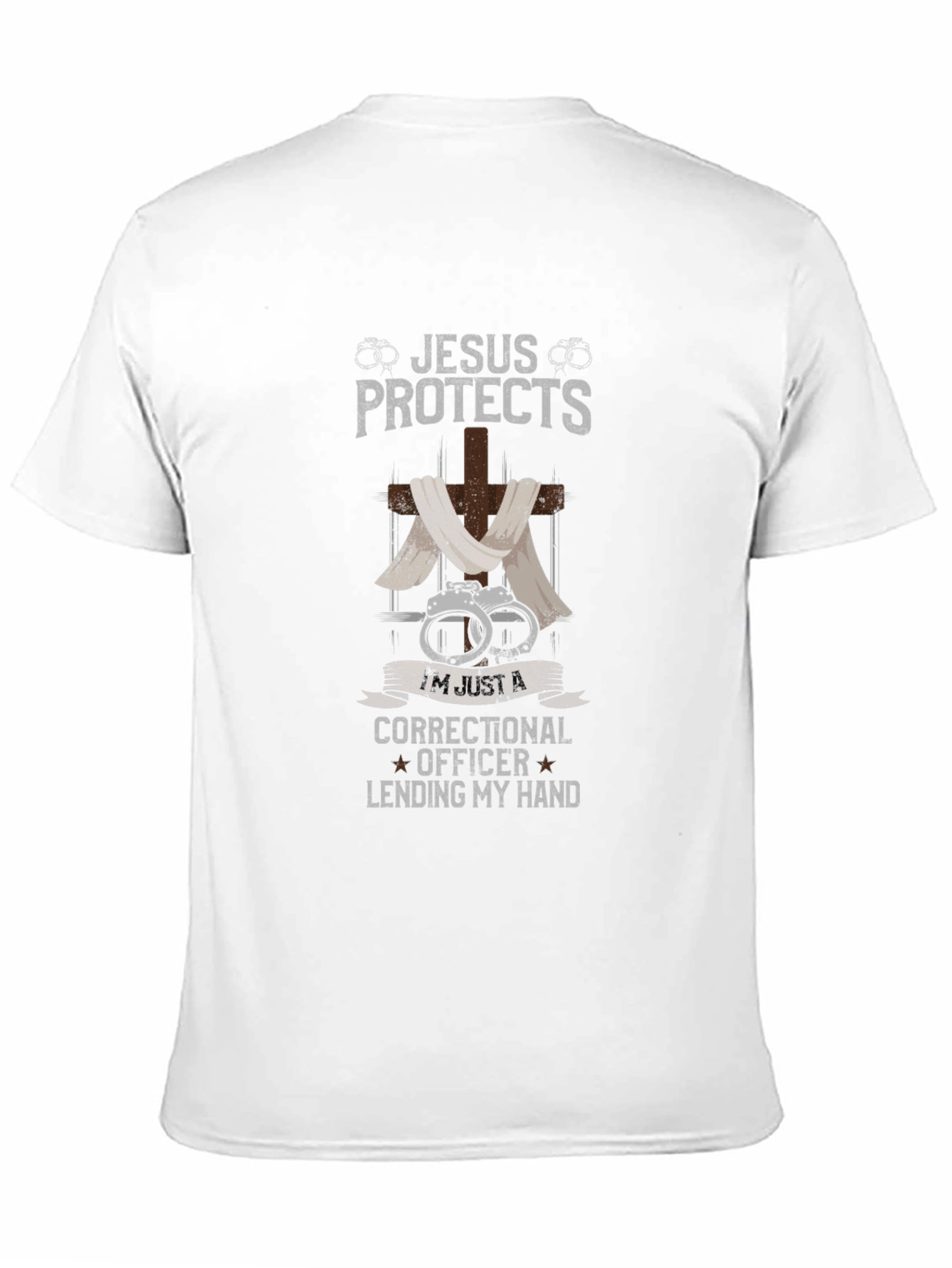 Black Jesus Protects Correctional Officer T-Shirt view 11