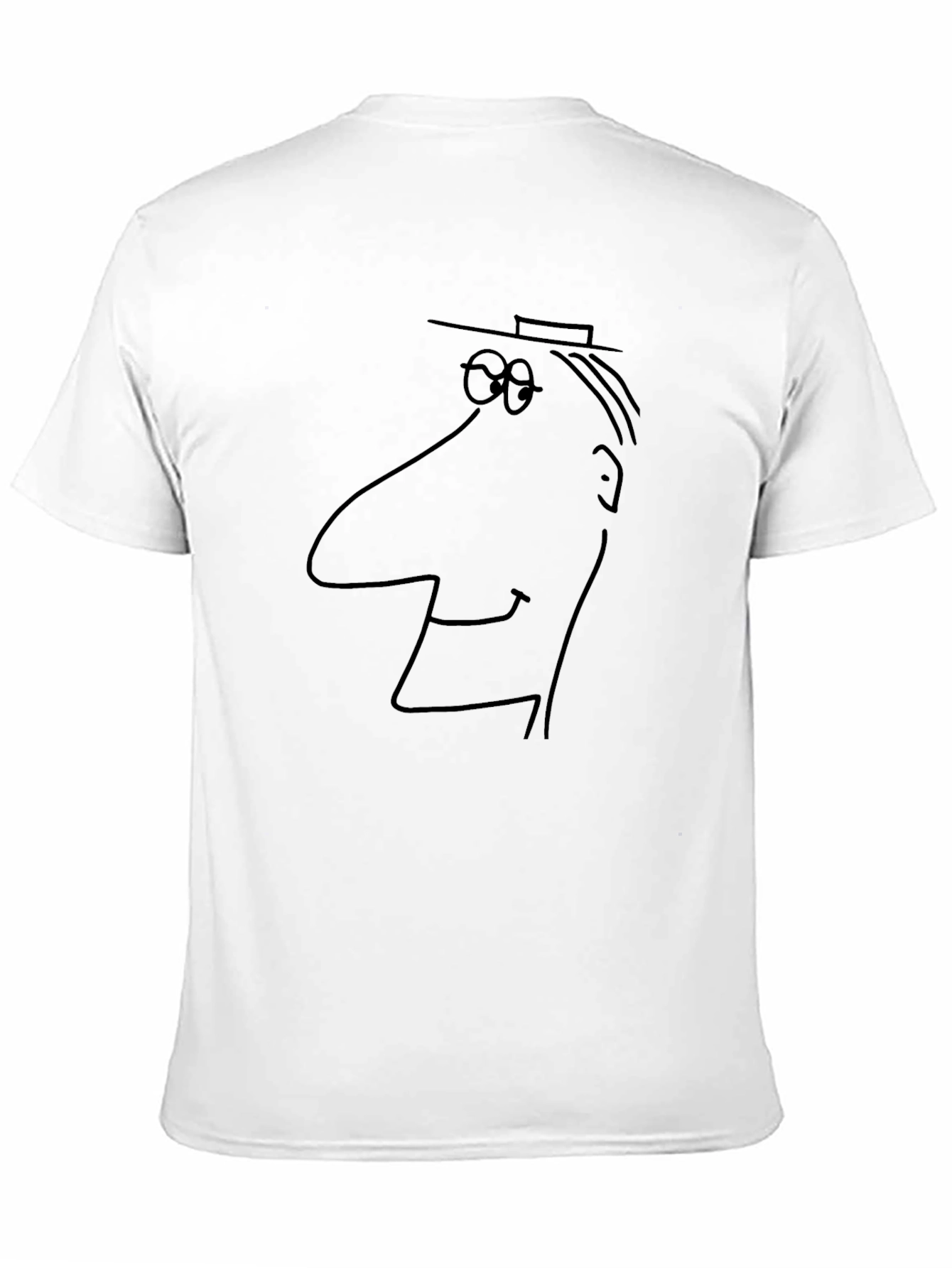 Black Abstract Cartoon Face Black T-Shirt view 11