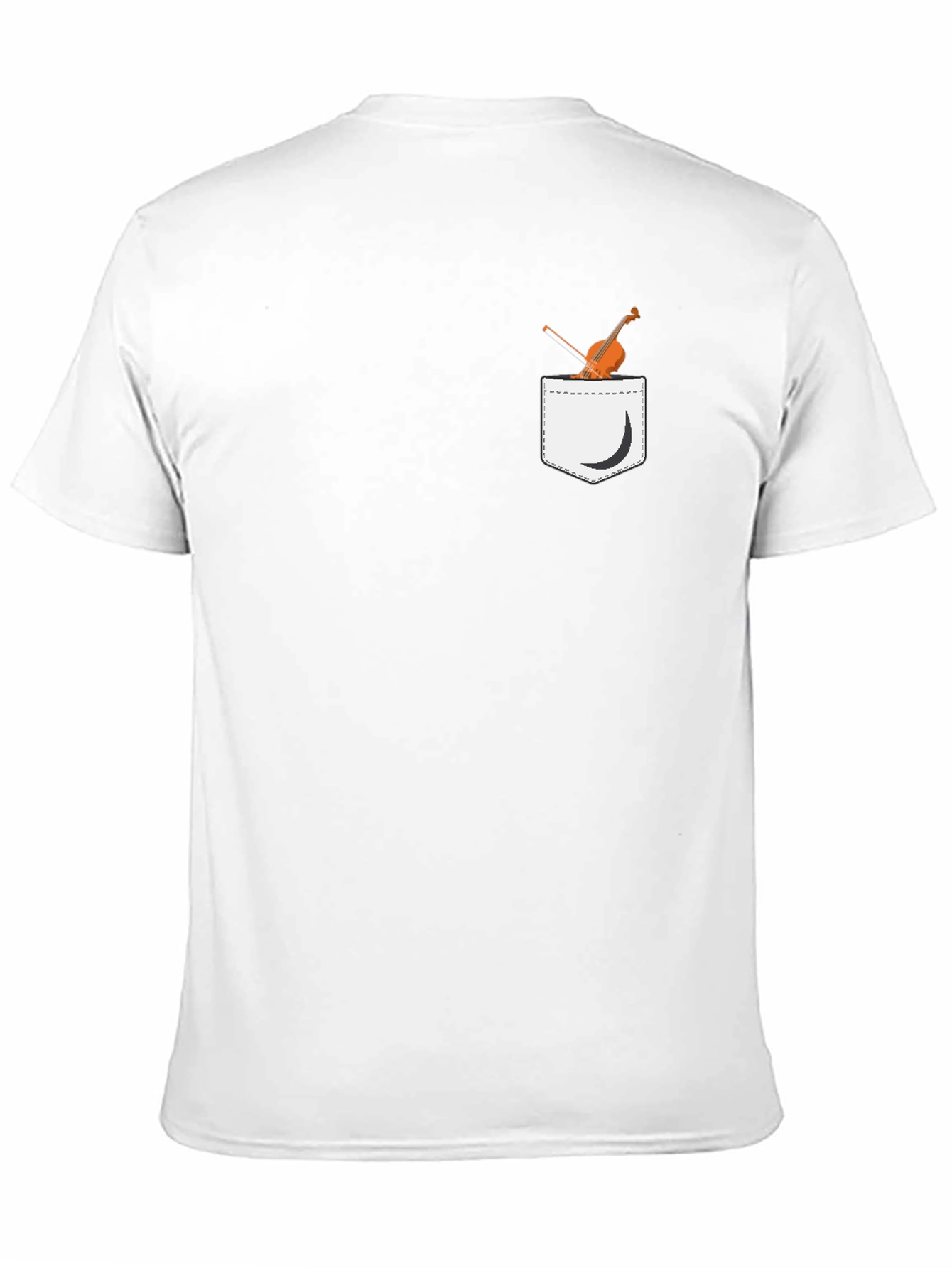 Black Violin Pocket Print Black T-Shirt - Unique Musical Tee view 11