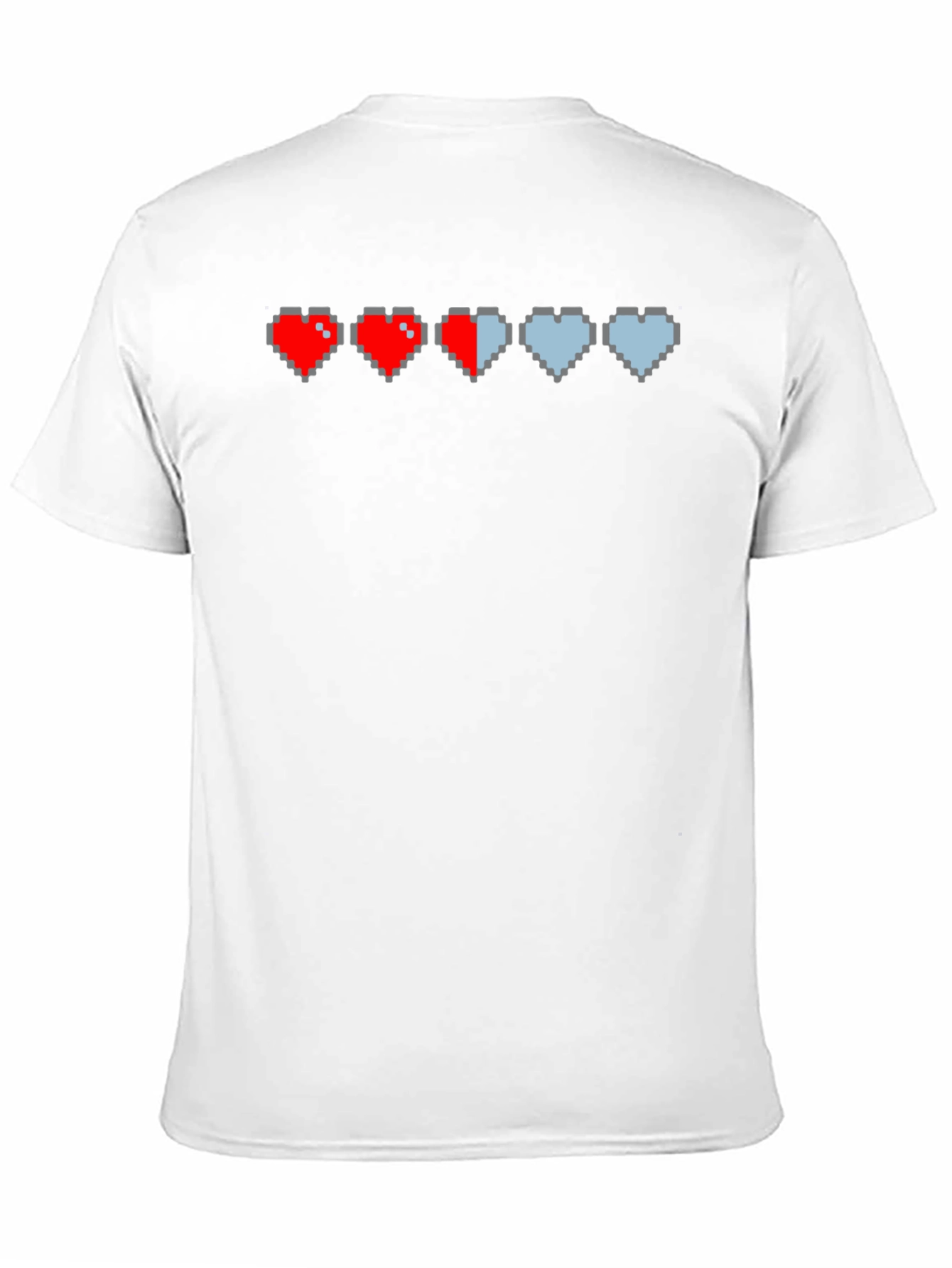Black Gamer Pixel Heart T-Shirt - Life Bar Design view 11