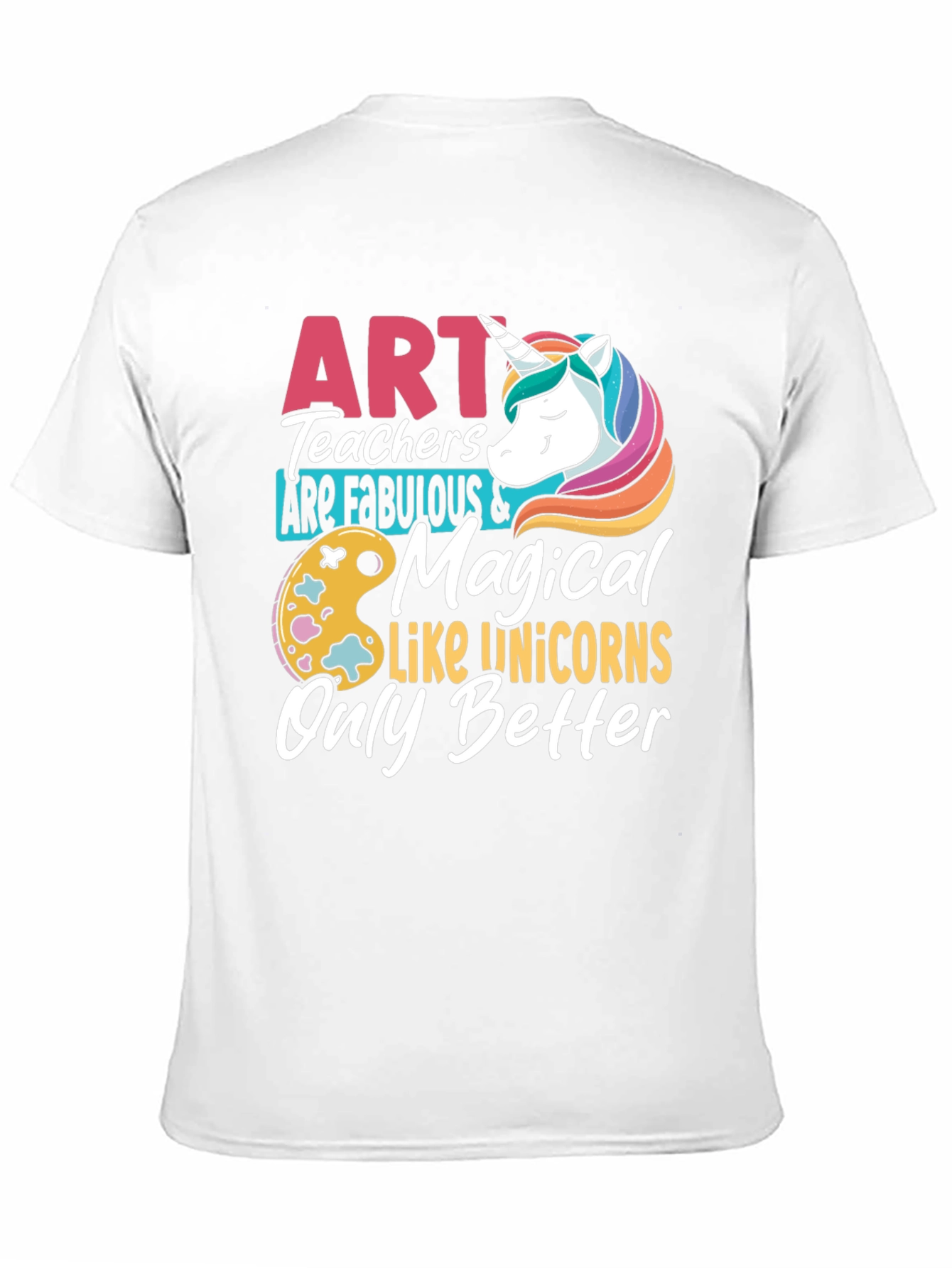Black Art Teacher Unicorn Graphic T-Shirt view 11