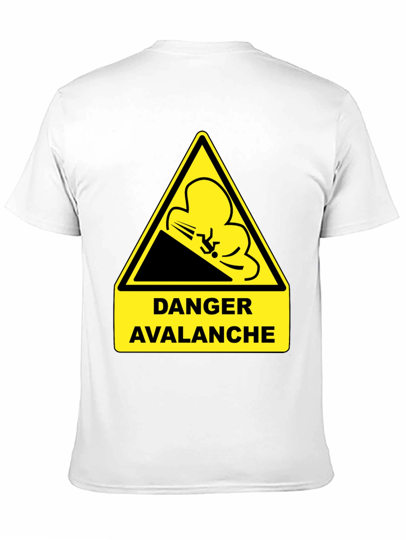 Black Danger Avalanche Warning Black T-Shirt view 11