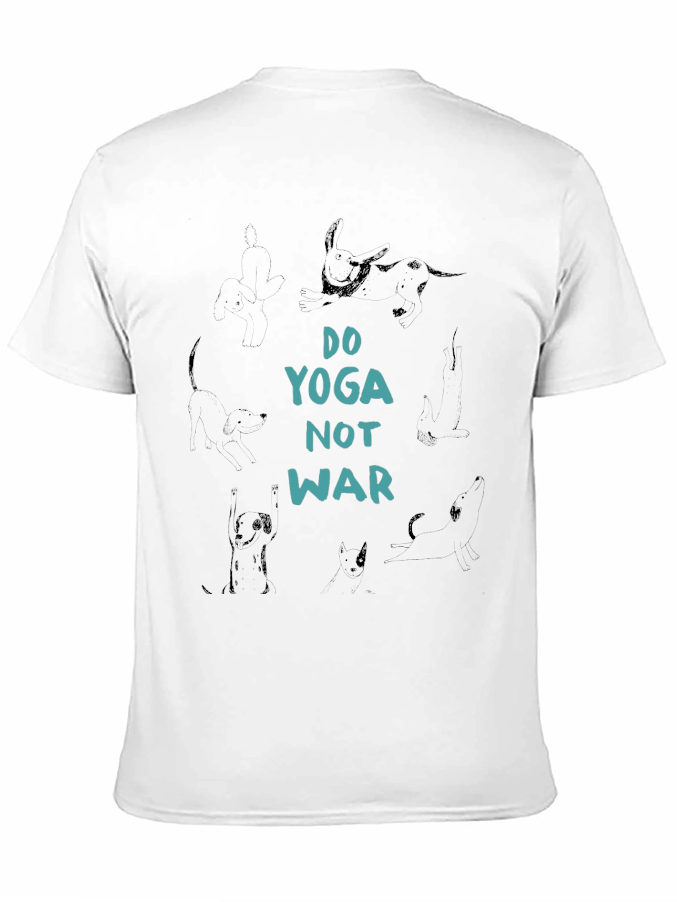 Black Yoga Not War T-Shirt - Black, Relaxed Fit view 11