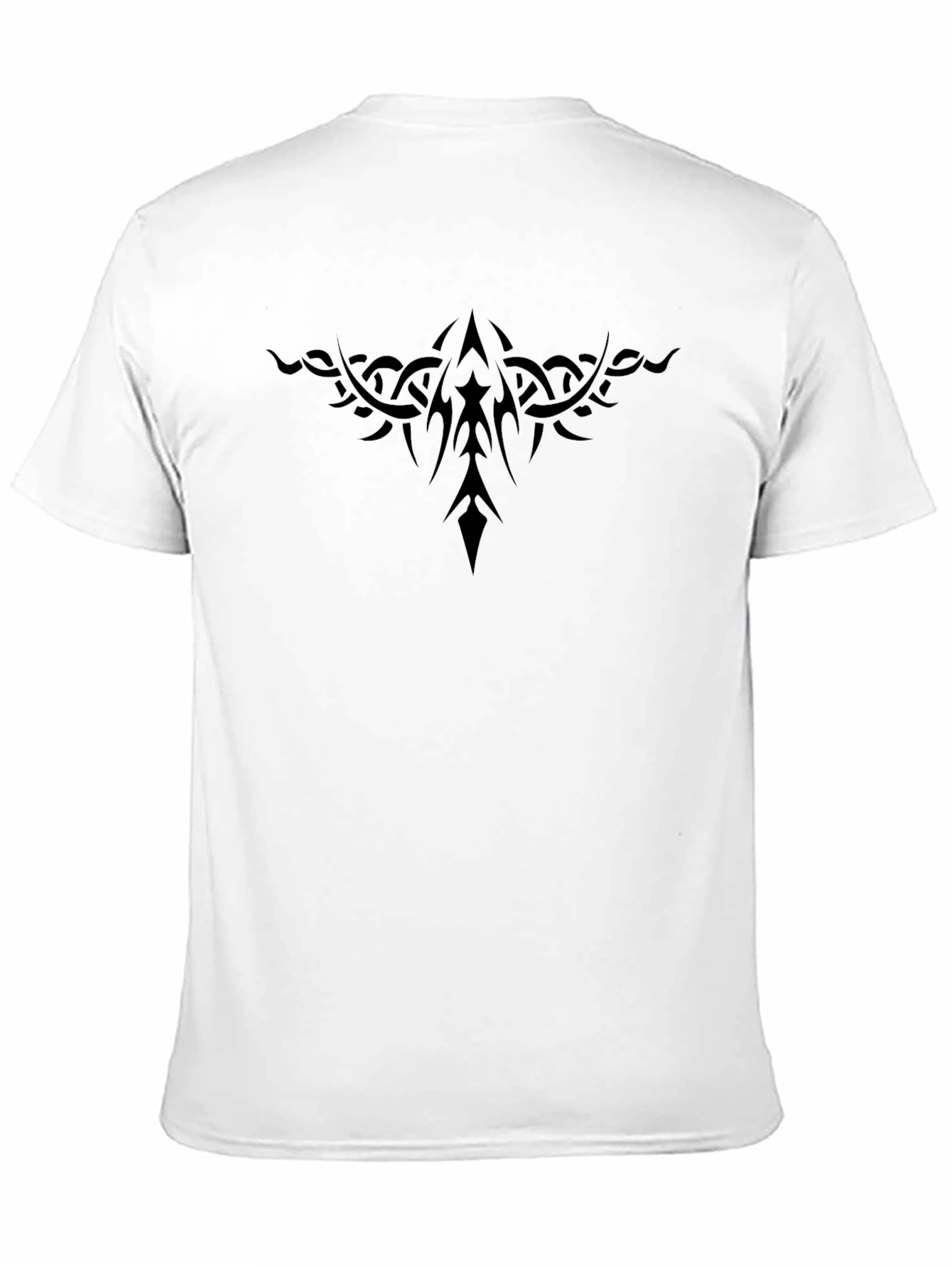Black Tribal Tattoo Style Graphic Black T-Shirt for Men view 11