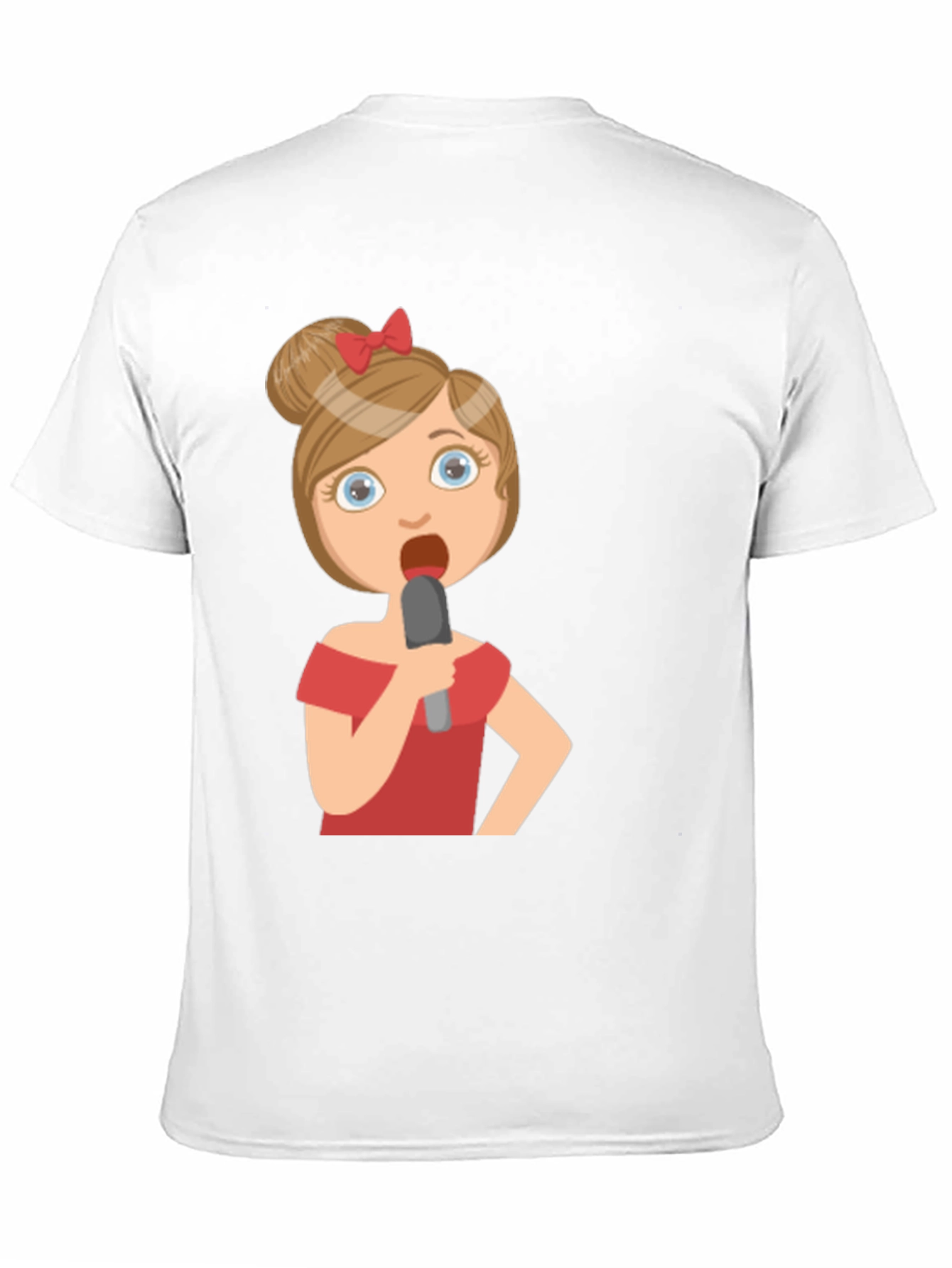 Black Singing Girl Graphic Tee - Black Cotton Blend view 11