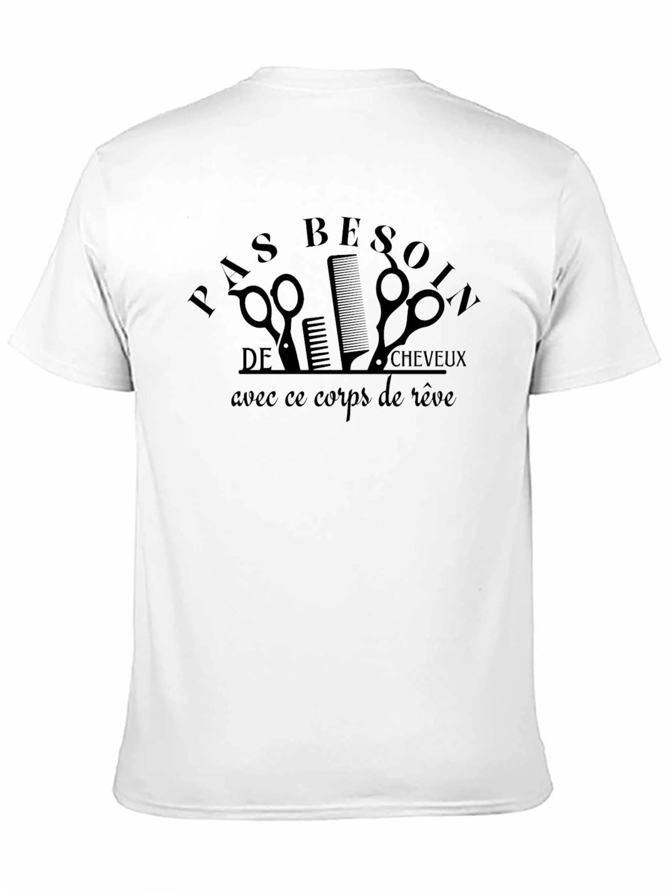 Black Funny French Hairdresser Bald Joke T-Shirt view 11