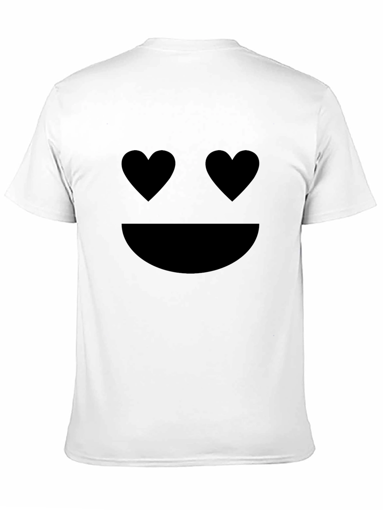 Black Heart Eyes Emoji T-Shirt - Black Crew Neck Tee view 11