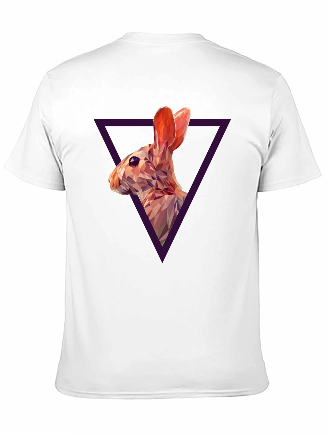 Black Geometric Rabbit Graphic Black T-Shirt view 11