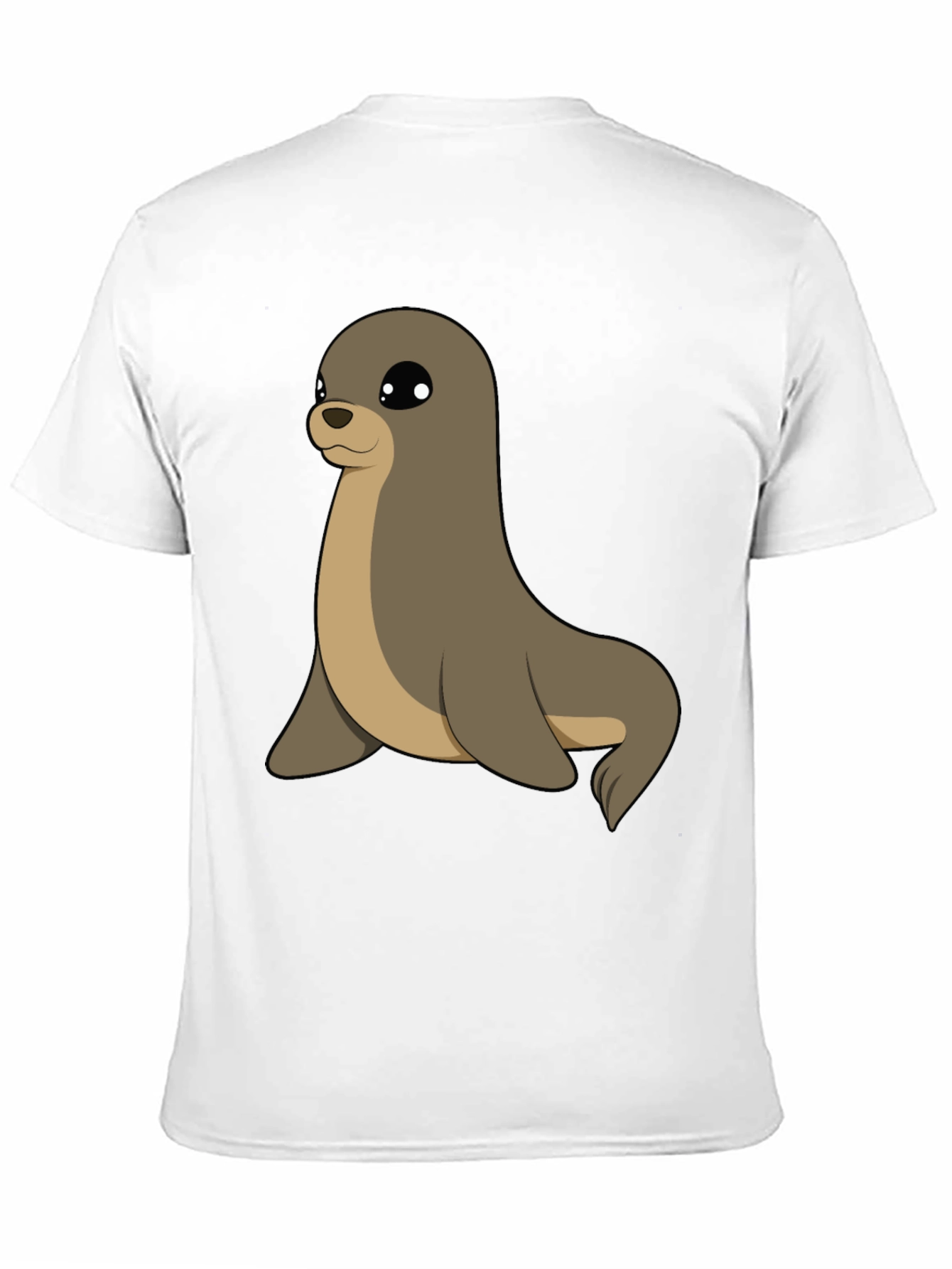 Black Cute Seal Graphic Tee - Casual Black T-Shirt view 11