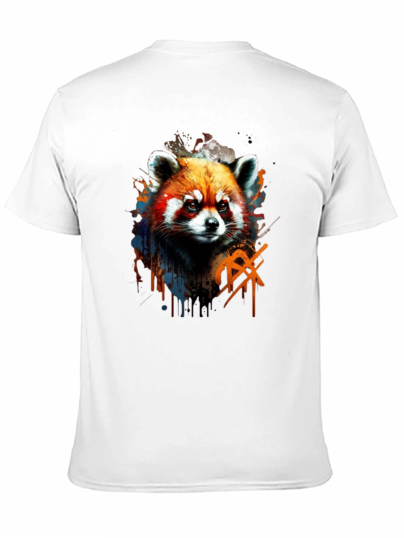 Black Red Panda Graphic Tee - Cool Animal Print Shirt view 11